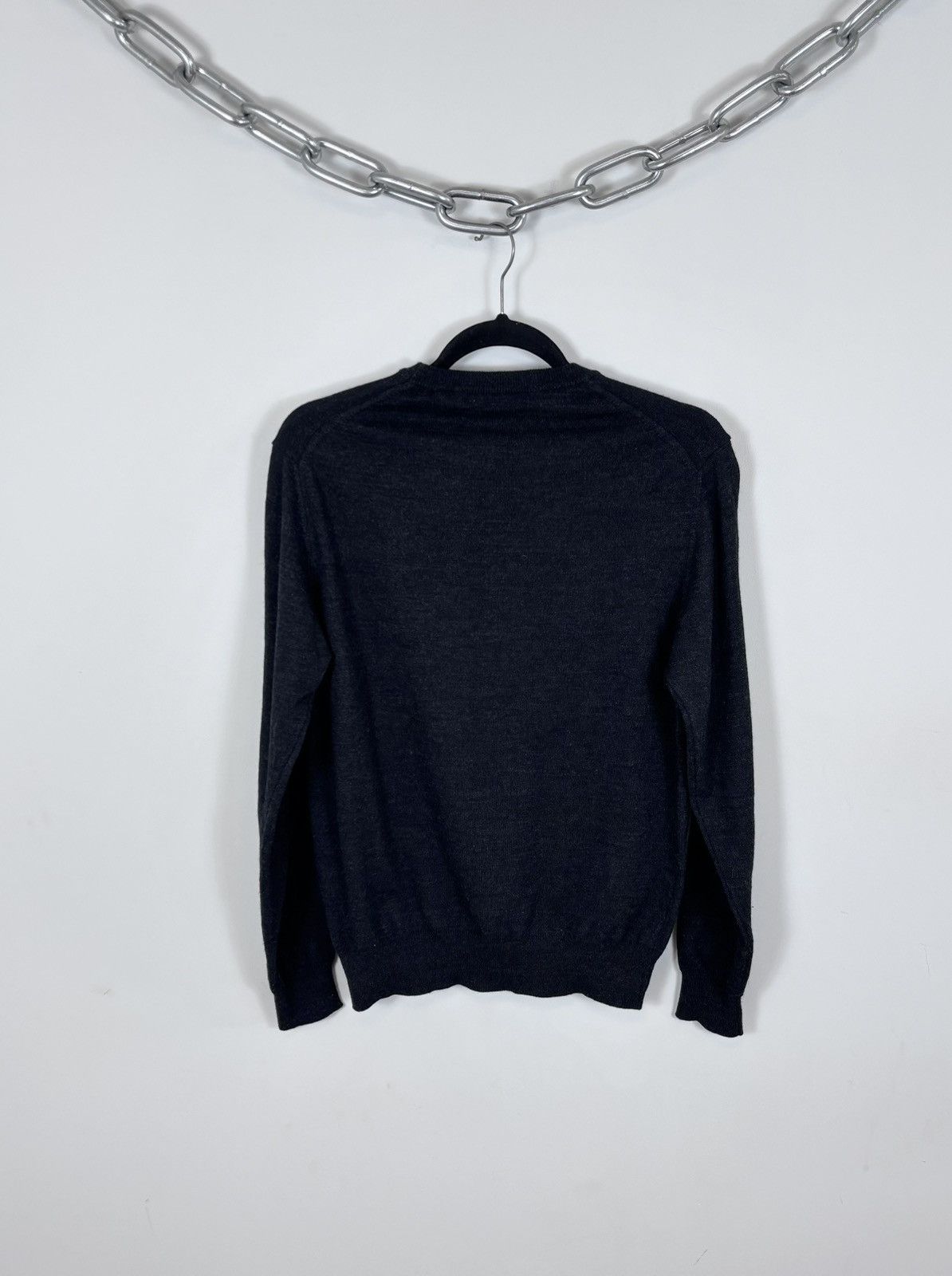 Roberto Cavalli Roberto Cavalli Men’s Dark Grey/Black Acrylic Wool Sweater Size US L / EU 52-54 / 3 - 13 Thumbnail