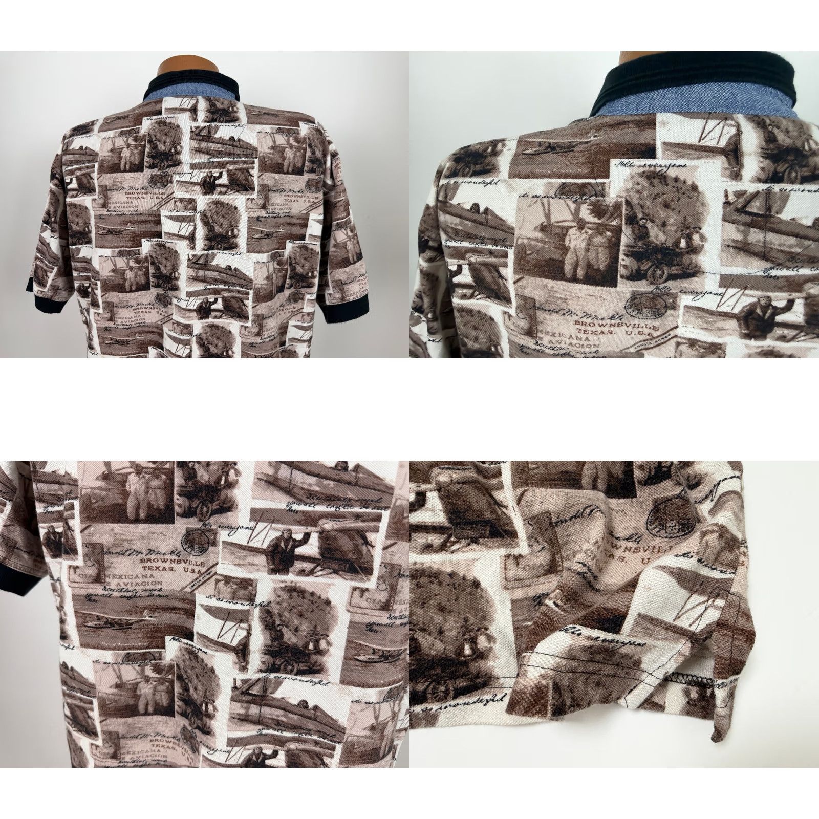 Vintage VINTAGE Knights of Round Table Polo Shirt Mens M Beige 90s Oversized Lightweight Knit Summer Spring Fall 90s Transport Retro Shirt Size US M / EU 48-50 / 2 - 8 Thumbnail