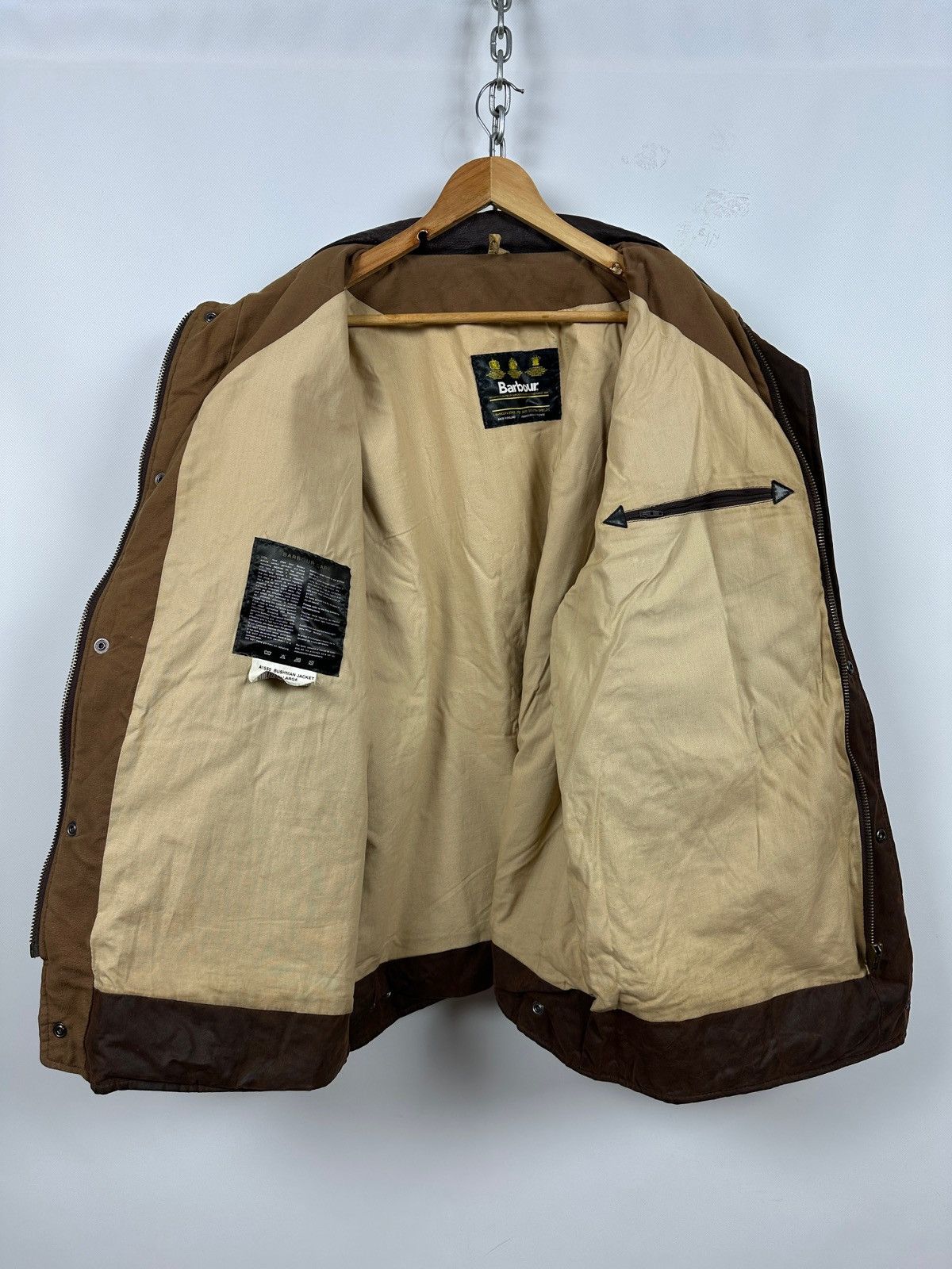 Barbour Vintage Barbour Bushman Brown Waxed Heavy Coat Jacket Size US XL / EU 56 / 4 - 22 Thumbnail
