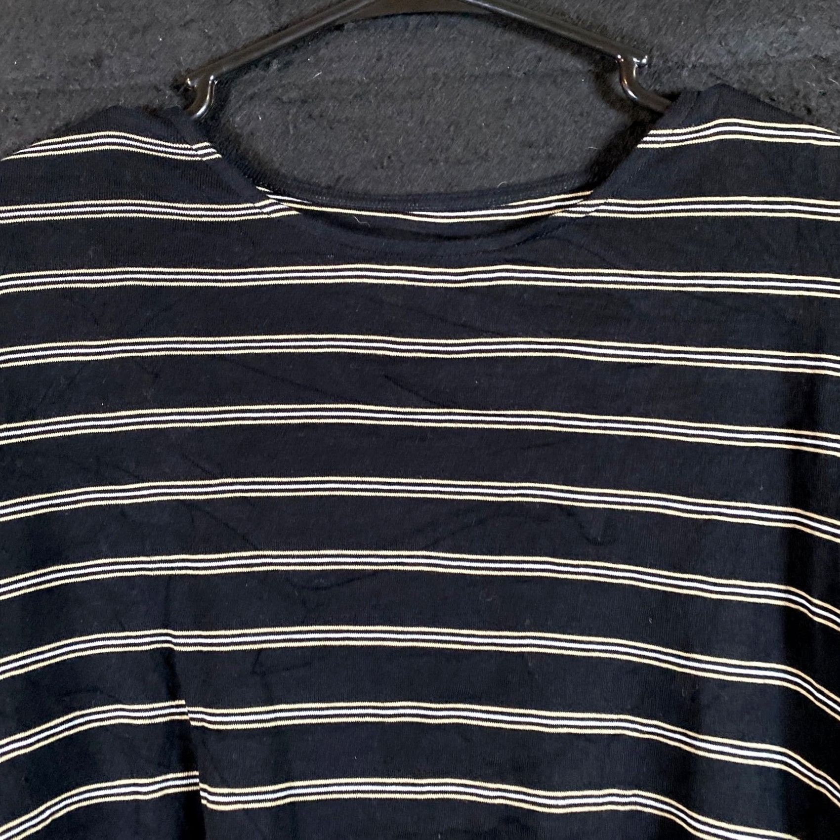 J. Jill J.Jill Shirt Black Striped Pima Tie Sleeve L Jersey Cotton 3/4 Sleeve Casual Womens Size L / US 10 / IT 46 - 2 Thumbnail