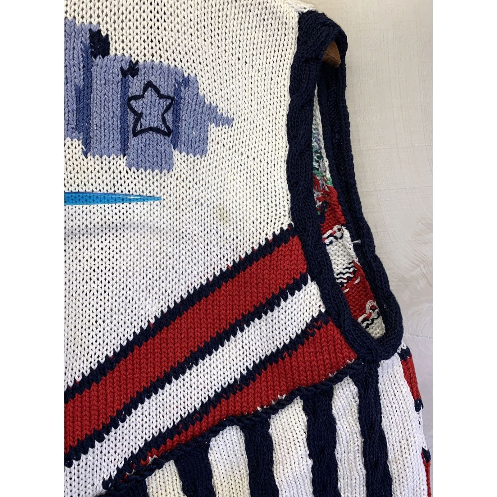 Vintage VINTAGE Bordado Knit Vest Womens Nautical Theme Size M-6388 Size M / US 6-8 / IT 42-44 - 5 Thumbnail