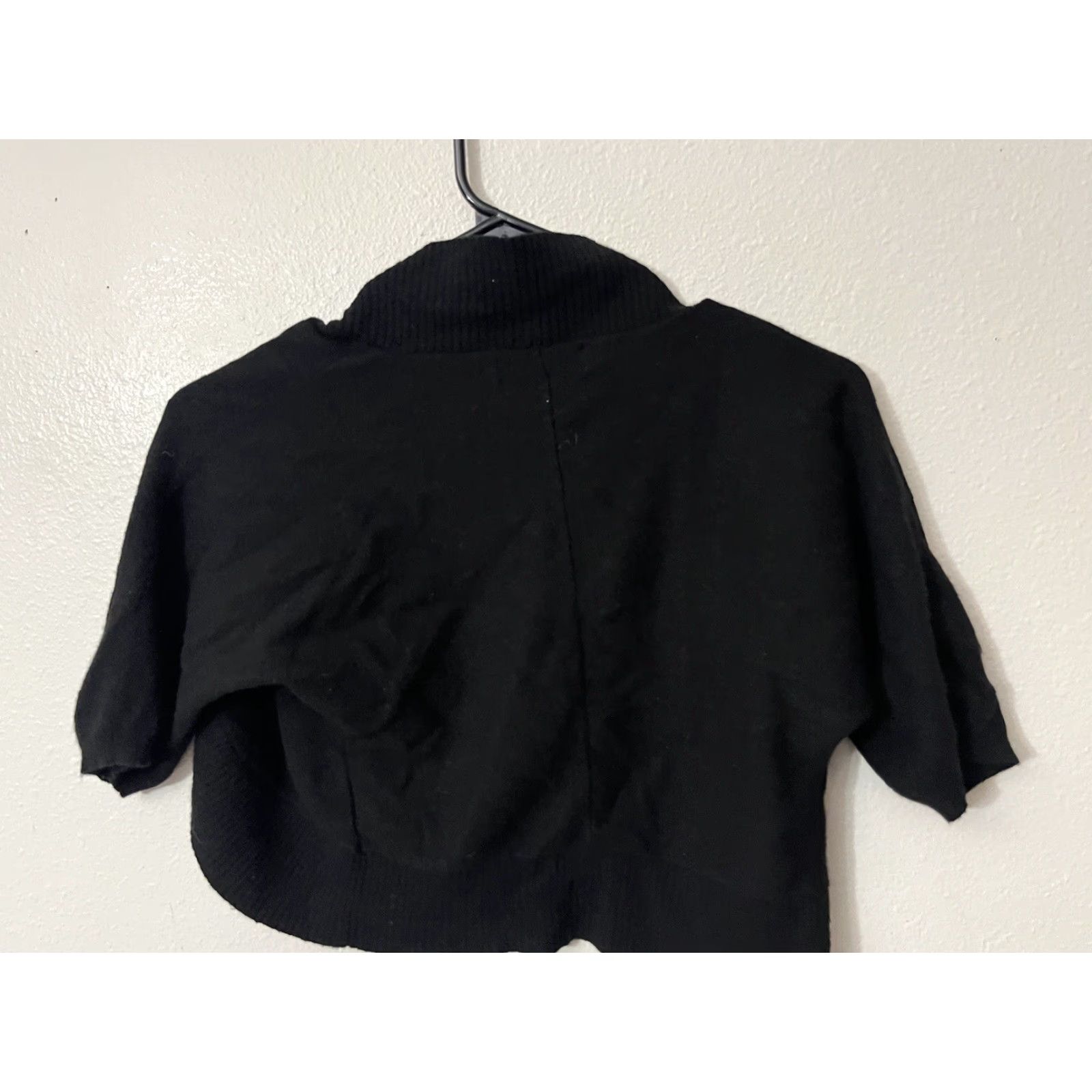 Banana Republic Banana Republic Womens Black Short Sleeve Wool Blend Open Front Cardigan Small Size S / US 4 / IT 40 - 2 Thumbnail