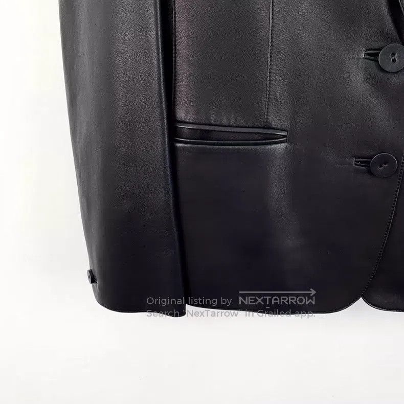 Hermes Hermes Black Lapel Single-Breasted Zip-Up Leather Jacket C Size XS / US 0-2 / IT 36-38 - 4 Thumbnail