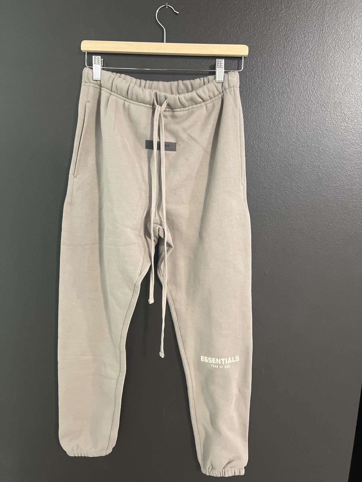 image of Essentials Grey Cotton Joggers, Men's (Size 26)