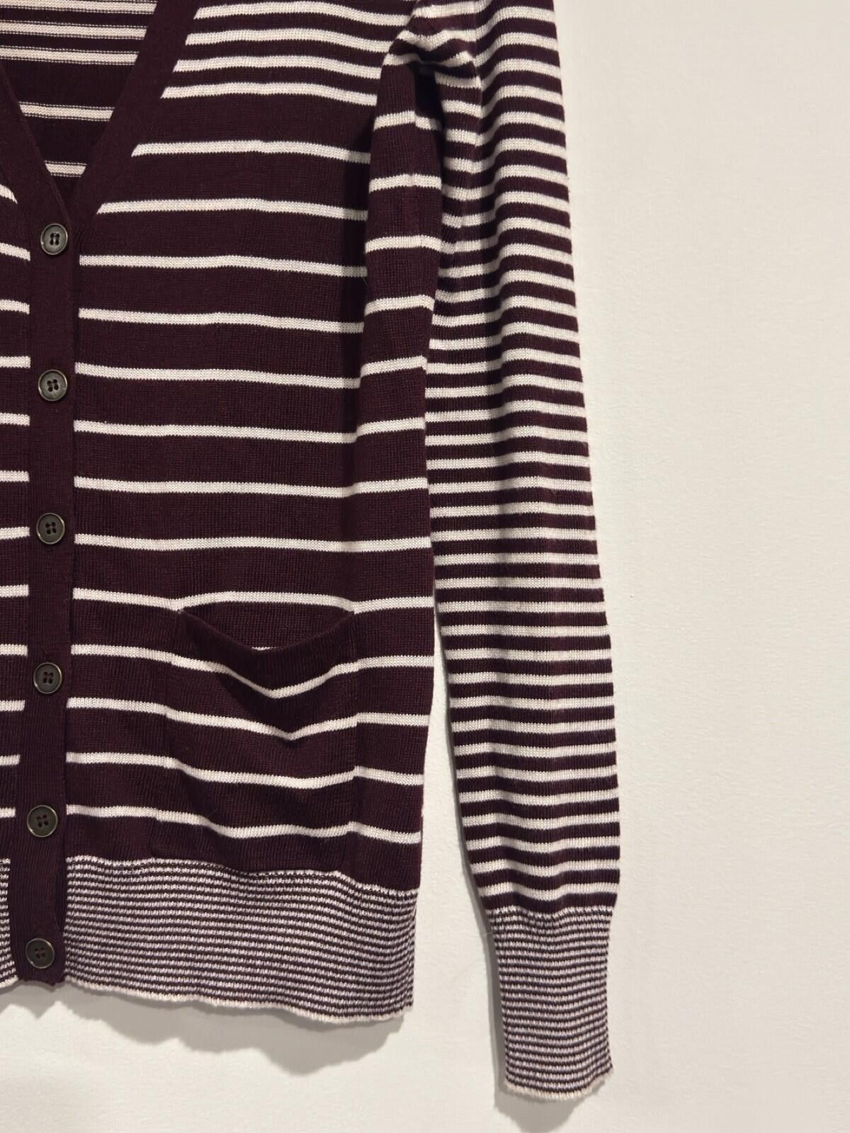 Other Kerisma Burgundy Striped Cardigan V-Neck Button Front Women Size M / US 6-8 / IT 42-44 - 3 Thumbnail