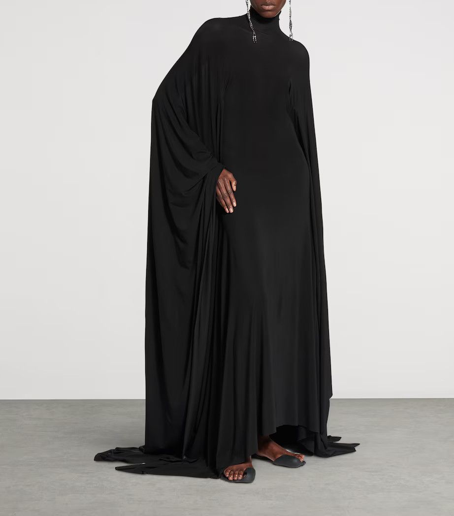 Balenciaga o1in1g0326 Long Semi Fitted Dress in Black Size XS / US 0-2 / IT 36-38 - 4 Thumbnail