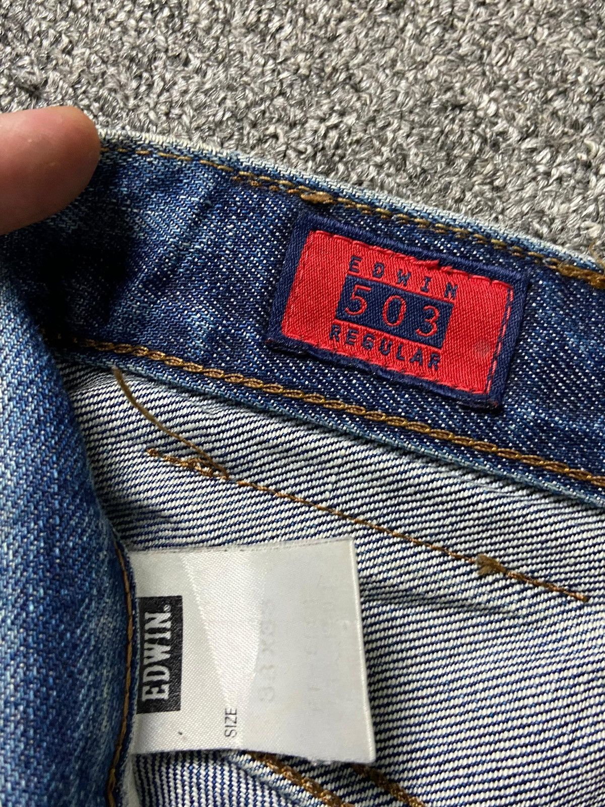 Edwin × Japanese Brand × Vintage EDWIN 503 Regular Fit Distressed Denim Jeans (133) Size US 38 / EU 54 - 4 Thumbnail
