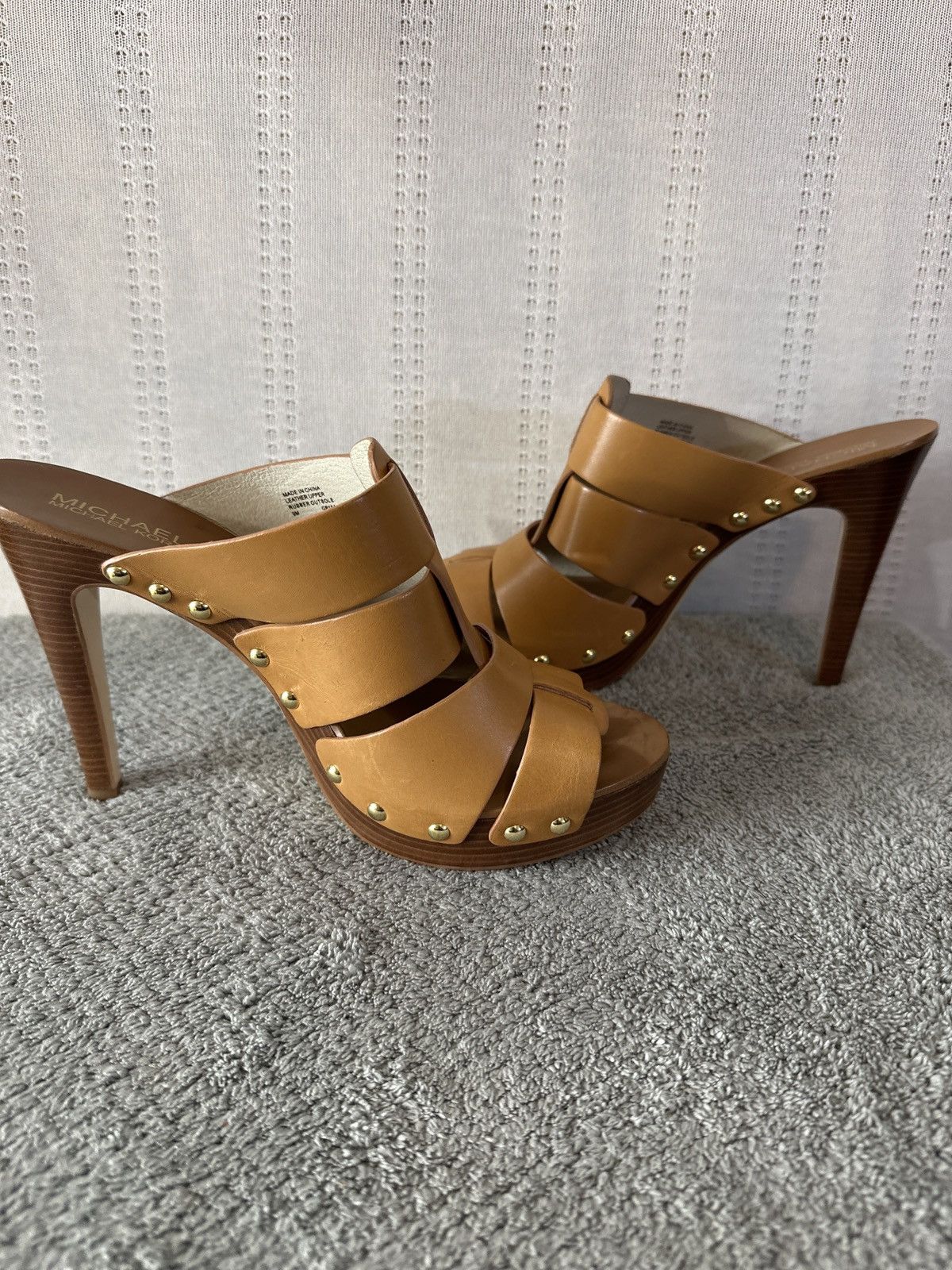 Michael Kors MICHAEL Kors Somerly Leather Mule Pump Brown Studded Size US 9 / IT 39 - 5 Thumbnail