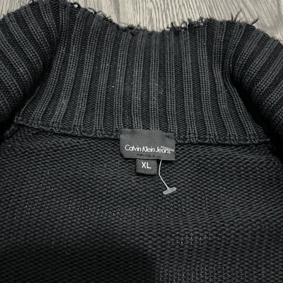 Calvin Klein Full Zip Cable Knit Black Sweater Lgb Style Ifsix Size US XL / EU 56 / 4 - 13 Thumbnail