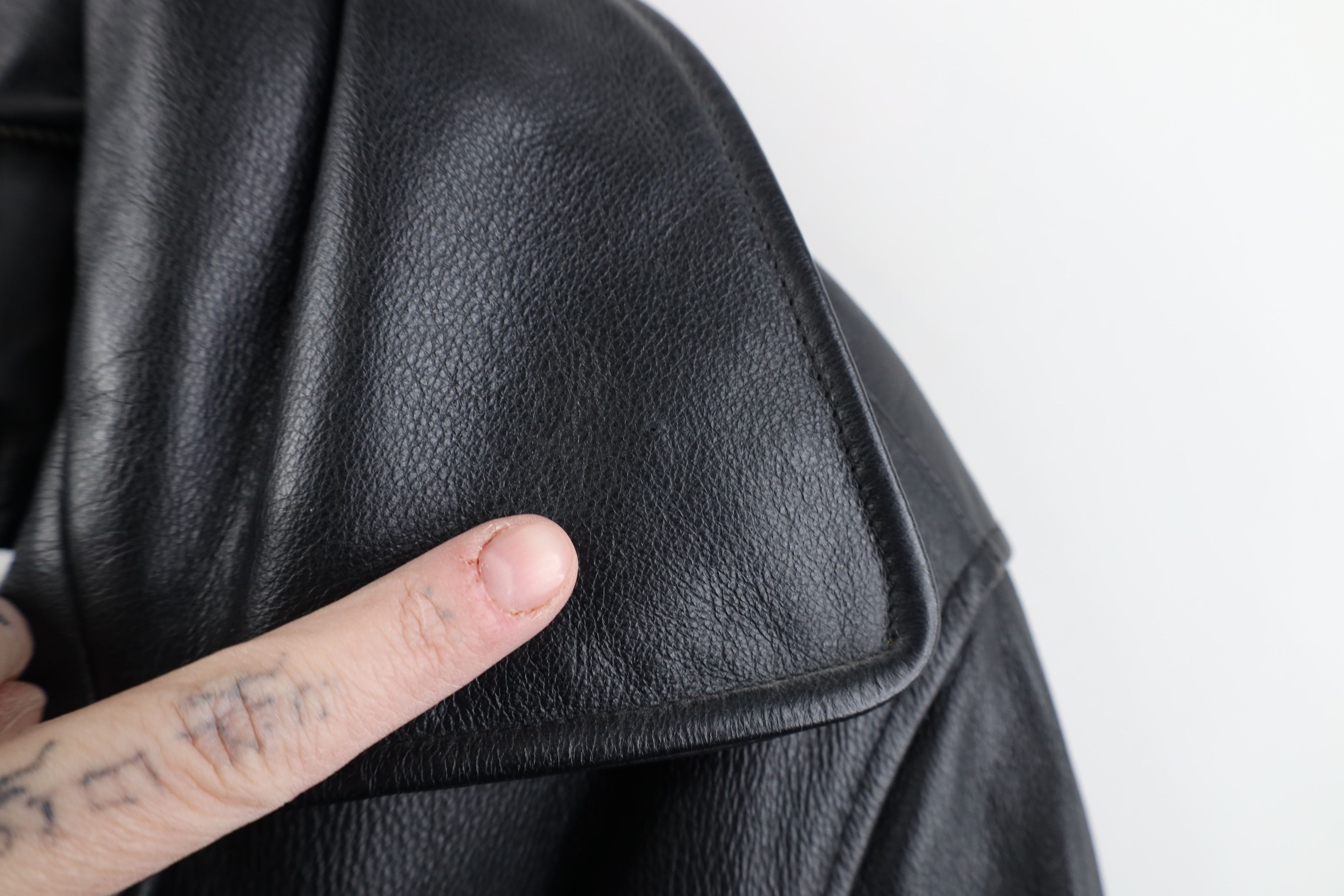 Vintage Vintage 90s Streetwear Breasted Belted Leather Trench Coat Size S / US 4 / IT 40 - 5 Thumbnail