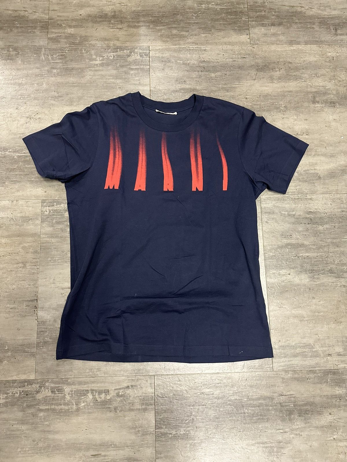 Marni Marni faded logo large pre owned navy Size US L / EU 52-54 / 3 - 1 Thumbnail