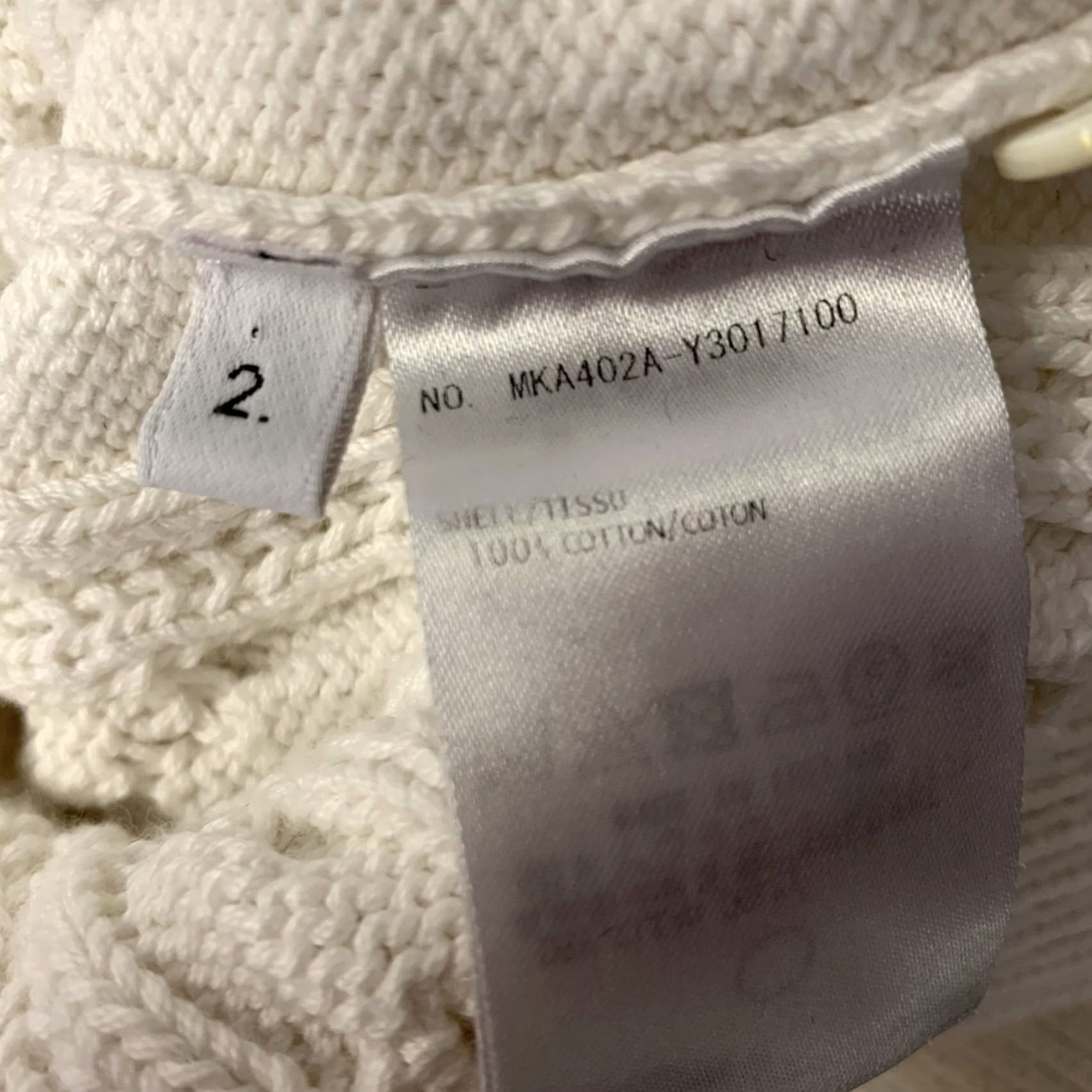 Thom Browne THOM BROWNE Sweater Size M White Grey Cotton Cable Knit Men Size US M / EU 48-50 / 2 - 7 Thumbnail