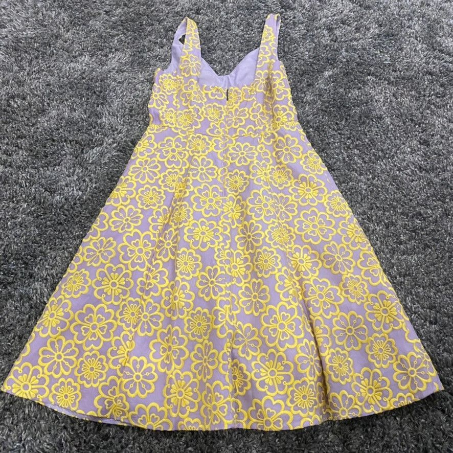 Kate Spade Kate Spade Floral Organza Dress in Yellow/Lilac, Size US4 Size S / US 4 / IT 40 - 3 Thumbnail