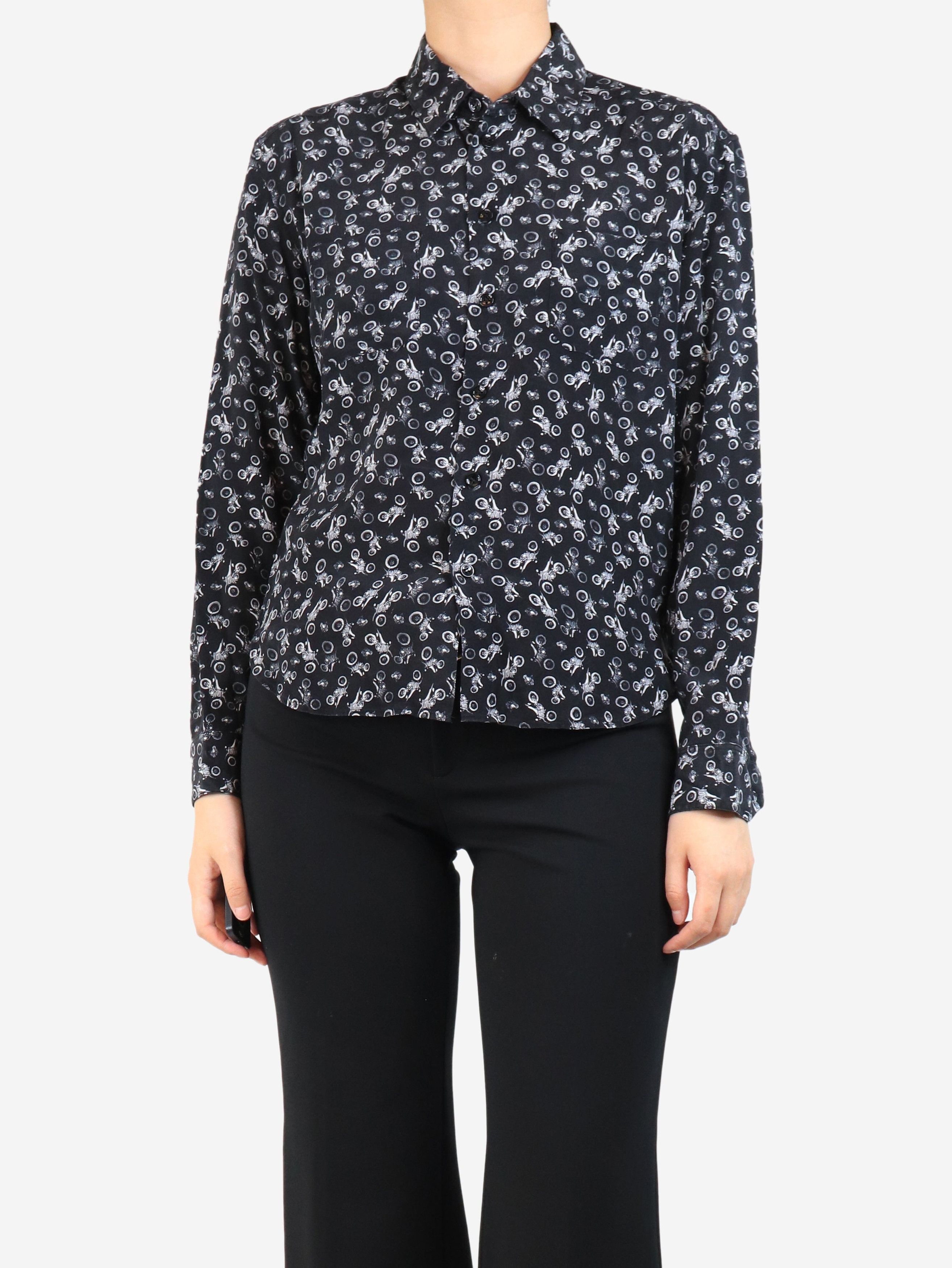 Other Black motorcyle printed silk shirt - UK 8 Size S / US 4 / IT 40 - 1 Thumbnail
