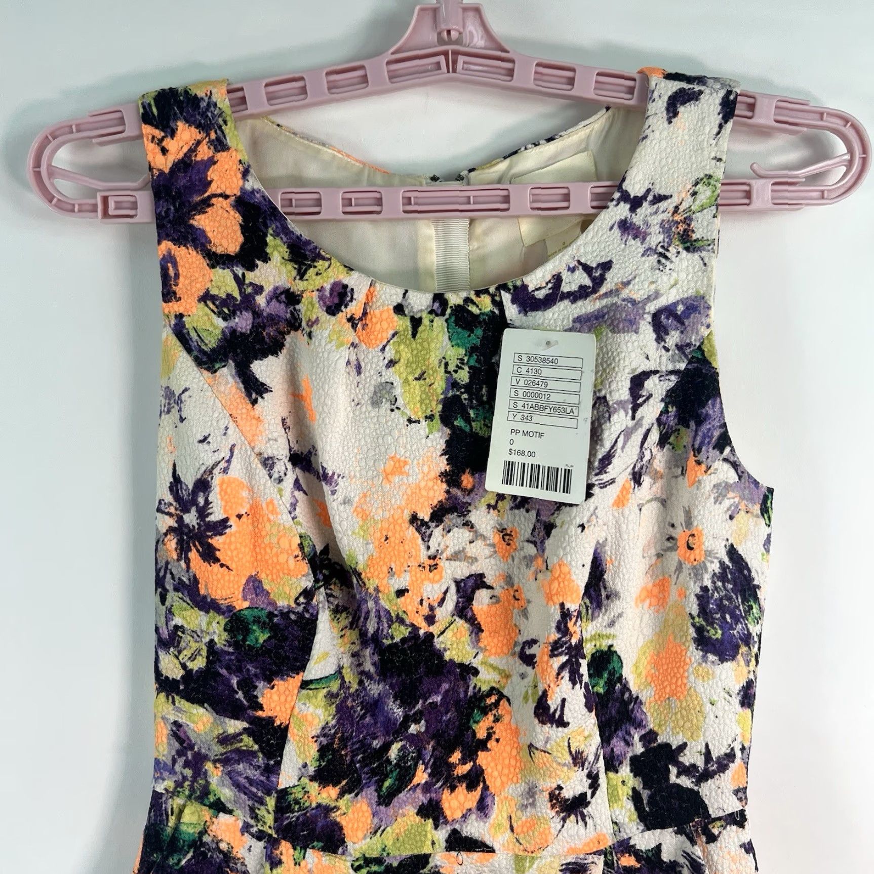 Anthropologie Maeve Anthropology Fit & Flare Dress Women’s Size 0 White/Purple NWT Size XS / US 0-2 / IT 36-38 - 2 Thumbnail