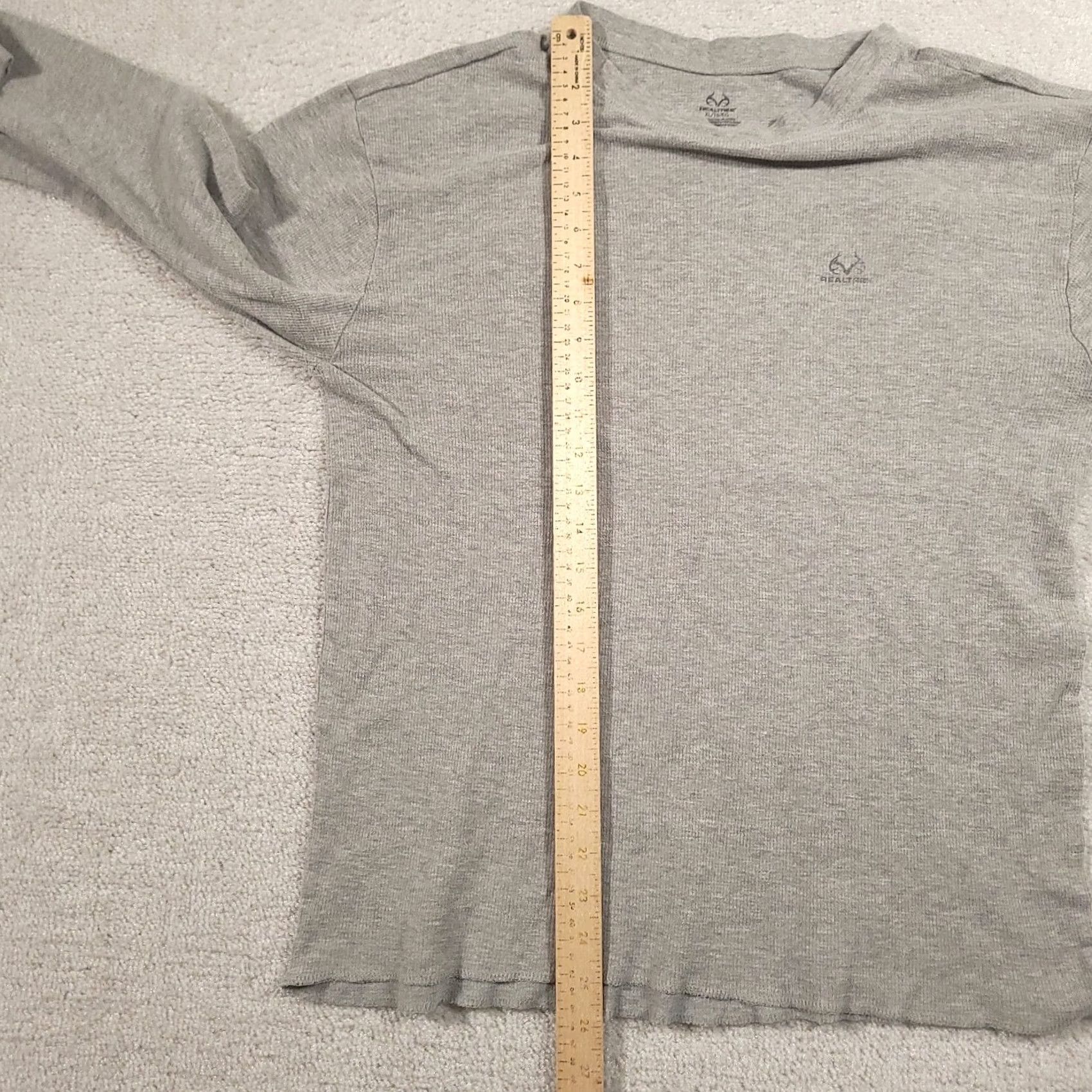 Realtree Realtree Shirt Mens XL Gray Thermal Waffle Knit Long Sleeve Crewneck Size US XL / EU 56 / 4 - 5 Thumbnail