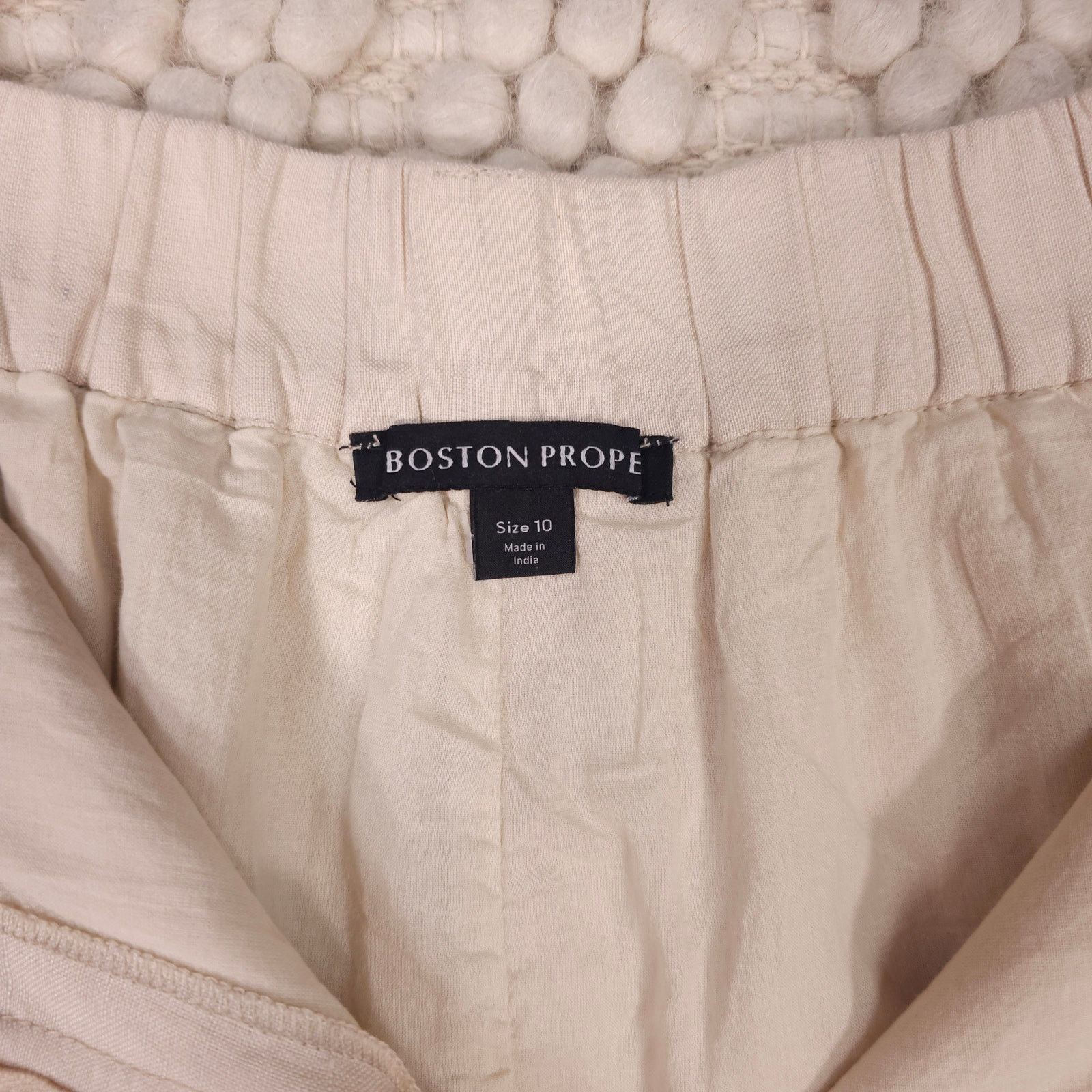 Boston Proper Boston Proper Linen Wide Leg Pants Natural Sz 10 Size 32" / US 10 / IT 46 - 4 Thumbnail