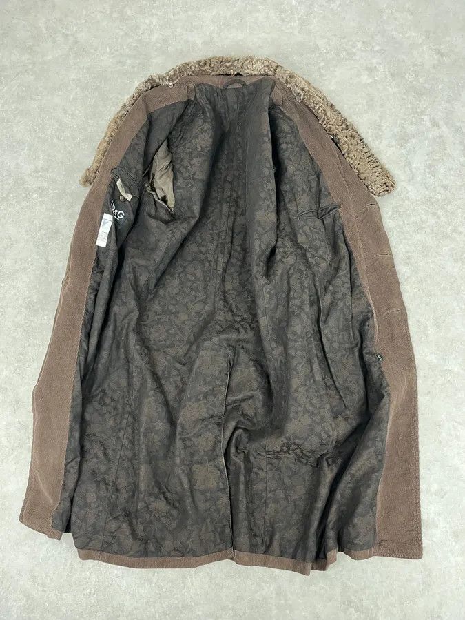 Dolce & Gabbana AW2004 Dolce & Gabbana Brown Corduroy Fur Collar Trench Jacket Size US M / EU 48-50 / 2 - 11 Thumbnail