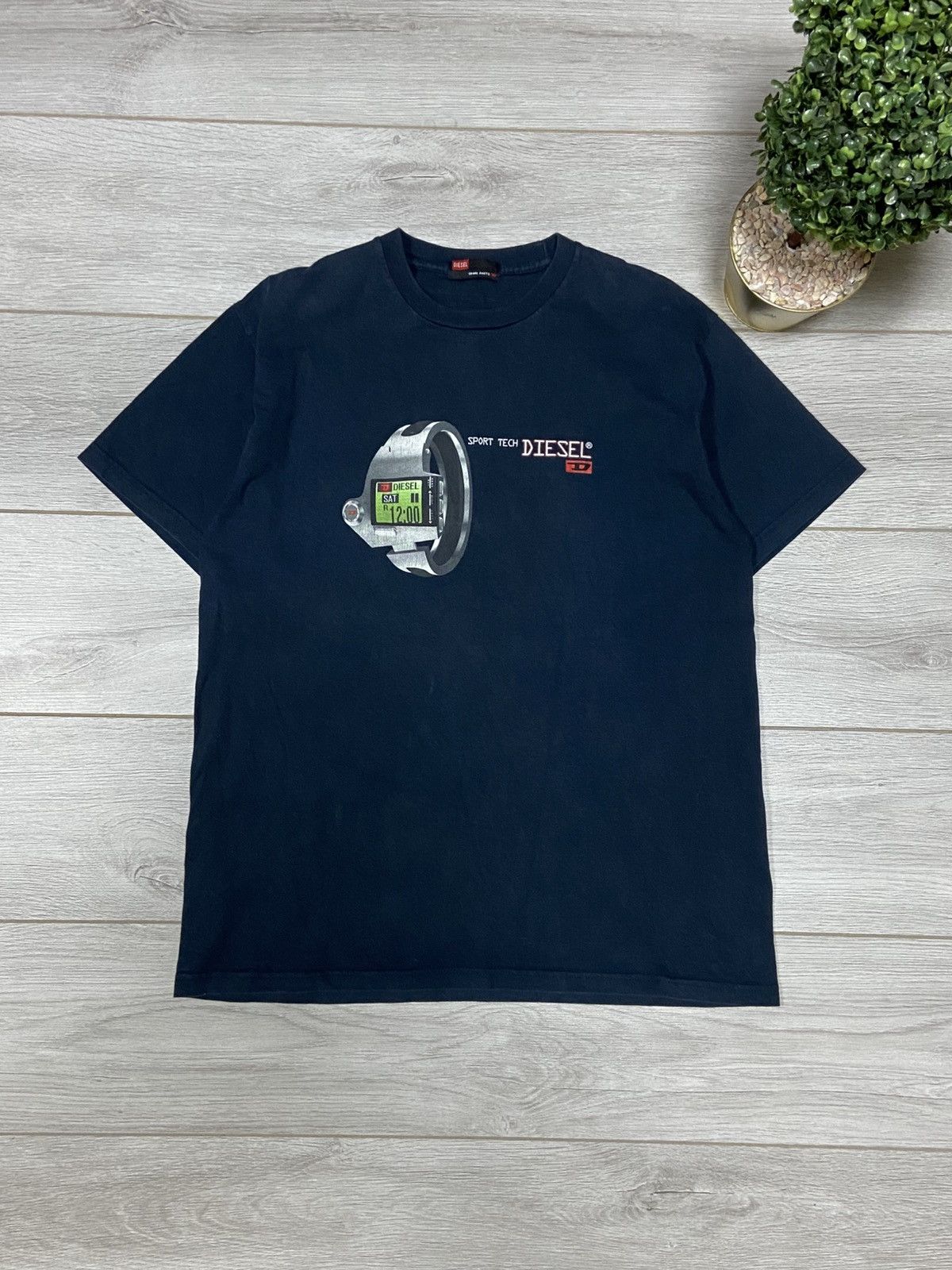 Diesel Diesel watches print avant-garde sport tech vintage t-shirt Size US L / EU 52-54 / 3 - 1 Thumbnail