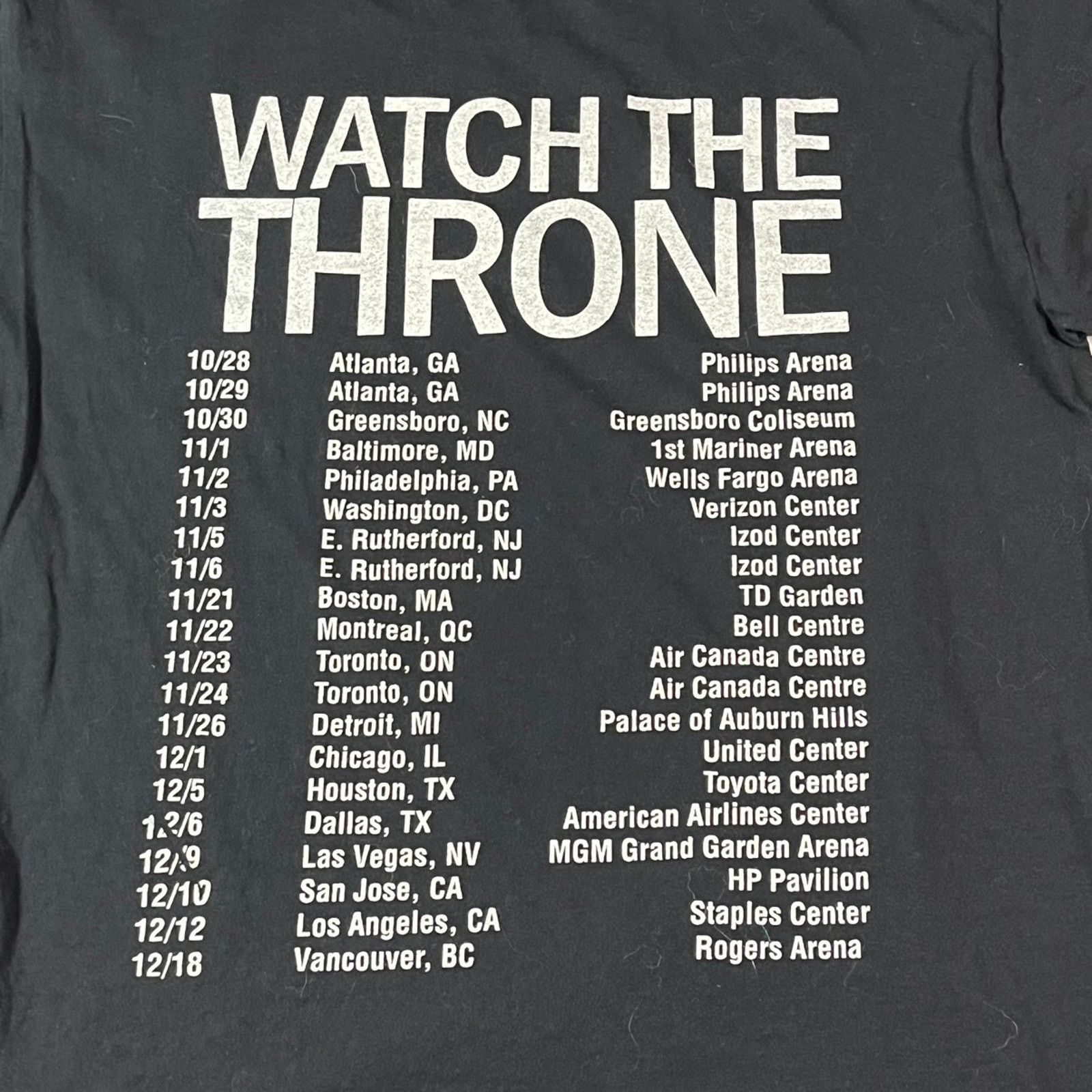 Rap Tees 2011 Kanye West Jay Z Watch The Throne Tour Tshirt Medium Size US M / EU 48-50 / 2 - 7 Thumbnail