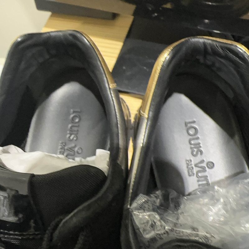 Louis Vuitton Louis Vuitton Black and Gold Low-Top Sneakers - Size US 6.5 / EU 39-40 - 6 Thumbnail