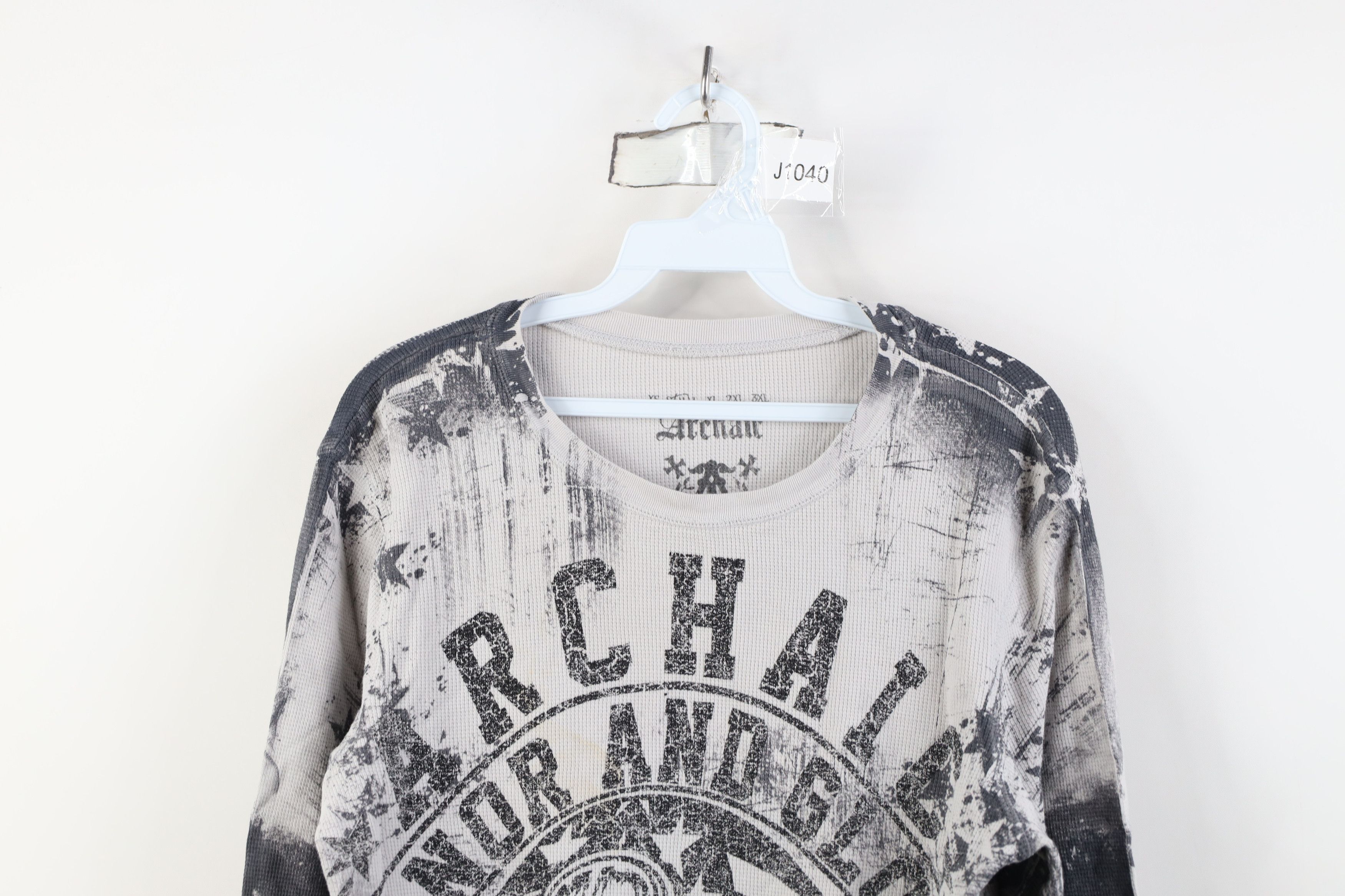 Affliction Vintage Affliction Thermal Waffle Knit Long Sleeve T-Shirt Size US M / EU 48-50 / 2 - 2 Thumbnail