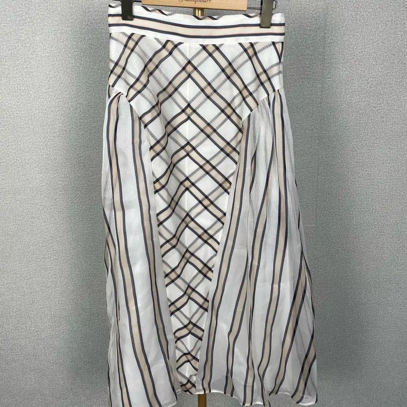 Fendi Fendi Color Block Silk Midi Skirt 0089 Size 23" - 1 Thumbnail