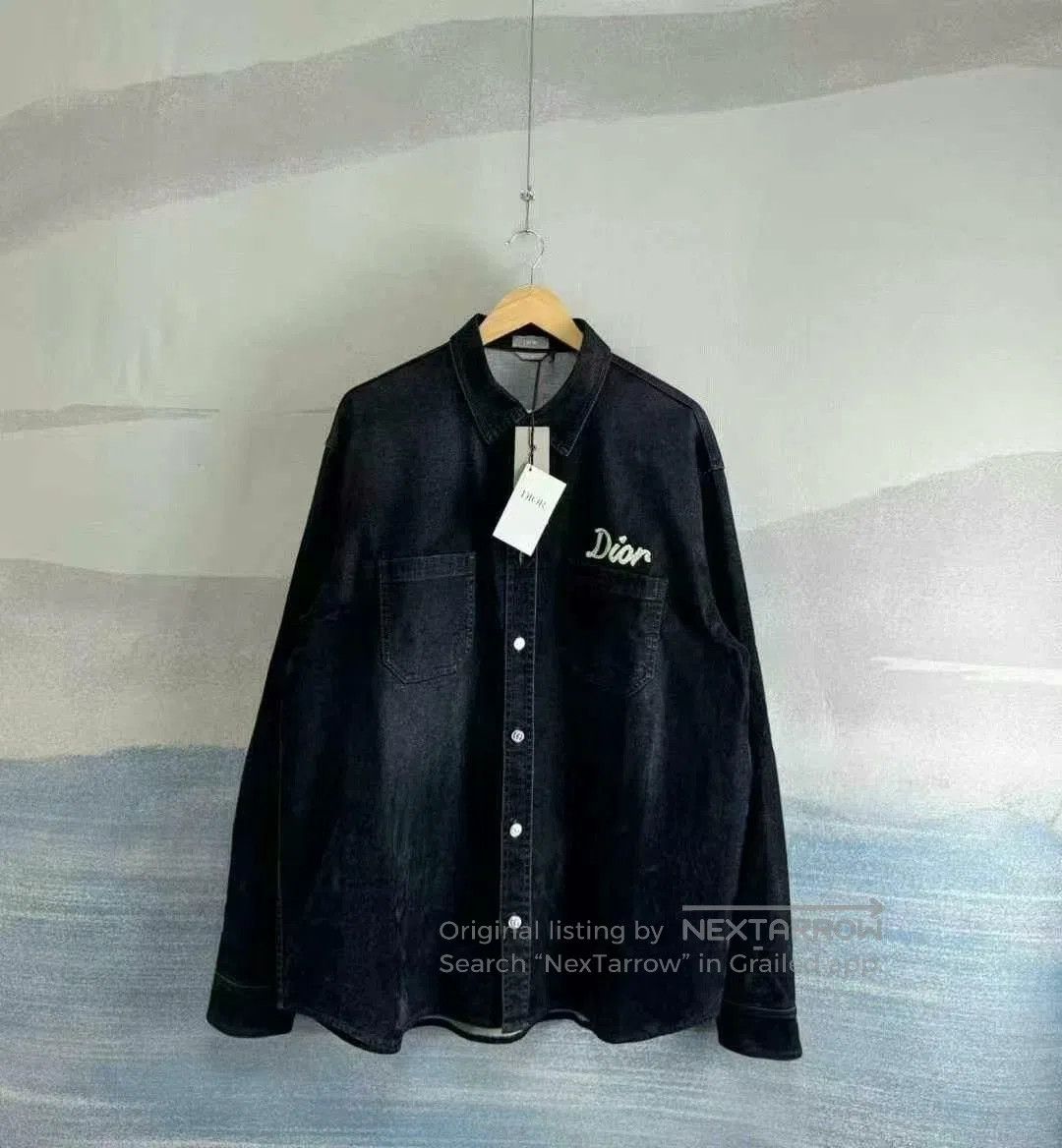 Dior navy blue suede work shirt by Dior. Size US L / EU 52-54 / 3 - 1 Thumbnail