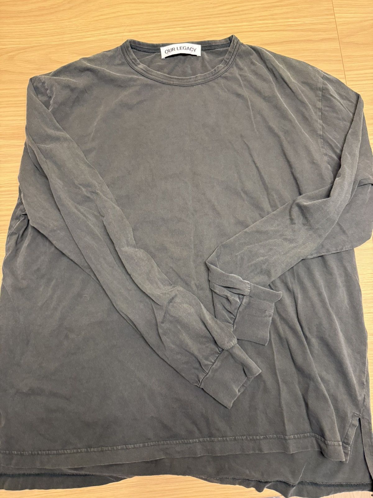 Our Legacy Our Legacy Cruise Longsleeve – Vintage Green/Grey – Size 52 Size US L / EU 52-54 / 3 - 3 Thumbnail