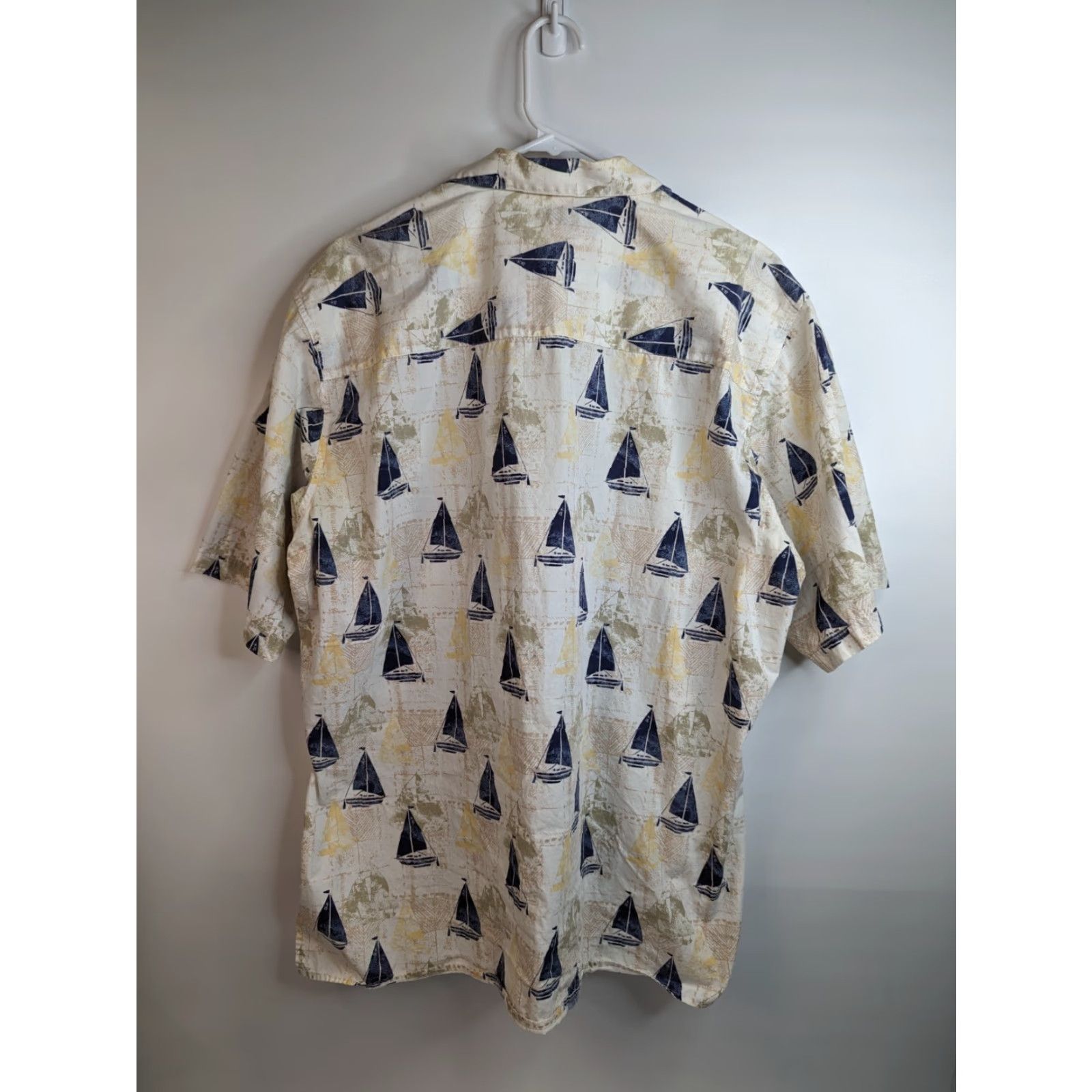 Vintage Natural Issue Mens XLT Short Sleeve Nautical Sail Boats Shirt Size US XL / EU 56 / 4 - 6 Thumbnail