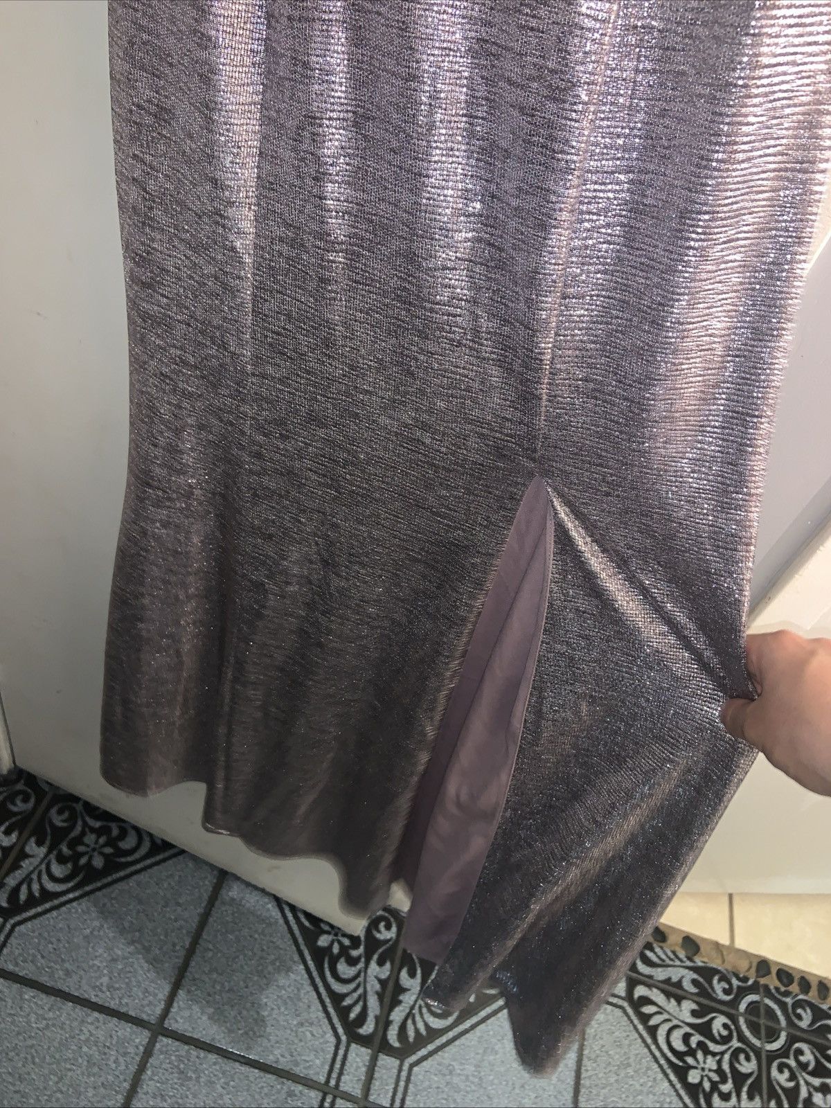 Other Women's Nightway Long Off The Shoulder Shimmer Gown Size L / US 10 / IT 46 - 3 Thumbnail