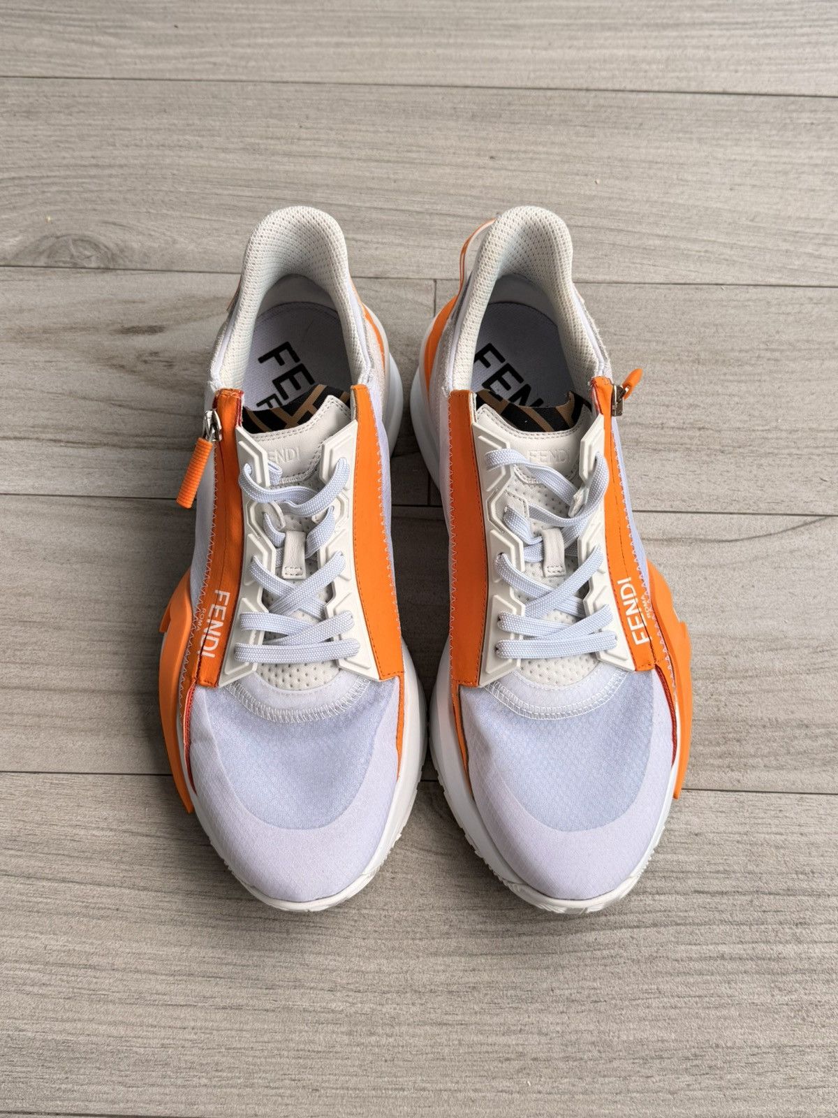 Fendi Fendi Flow Sneakers White Orange Size 9 Size US 9 / EU 42 - 3 Thumbnail
