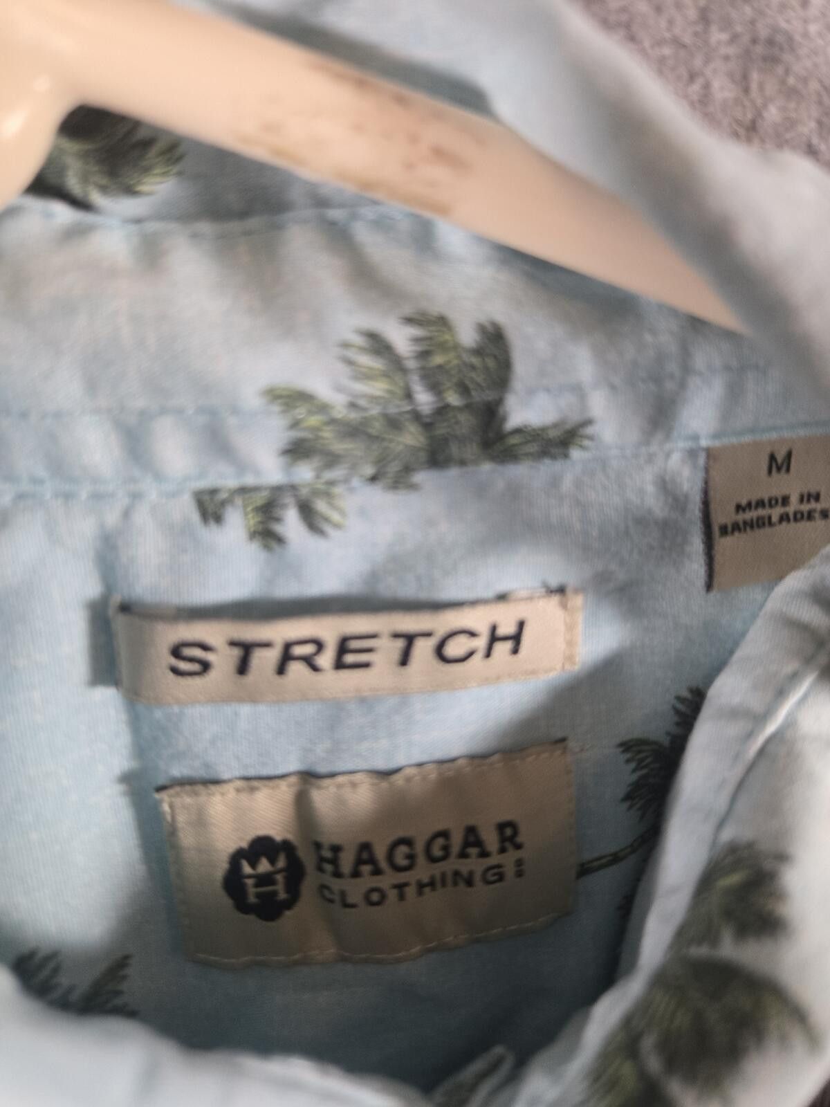 Haggar 🌴Blue M Tropical Palm Tree Button Down Shirt Skater Resort Size US M / EU 48-50 / 2 - 4 Thumbnail