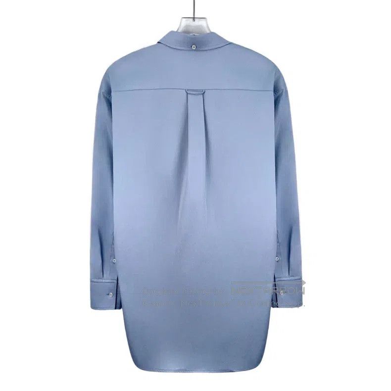 Louis Vuitton 24 Blue Cotton Lapel Single Breasted Long Sl