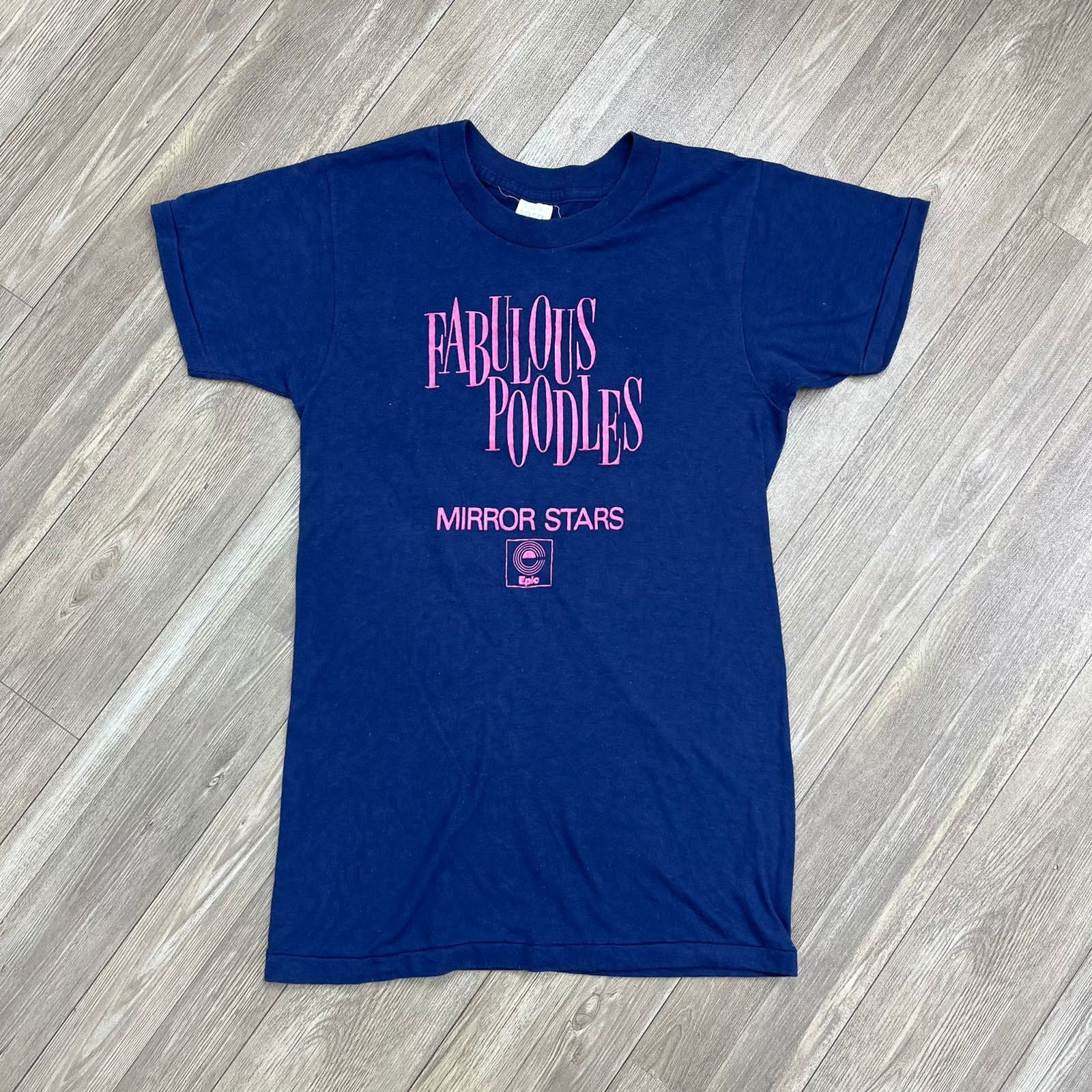 Band Tees × Vintage Vtg 70s Fabulous Poodles "Mirror Stars" Tshirt Size US S / EU 44-46 / 1 - 1 Thumbnail