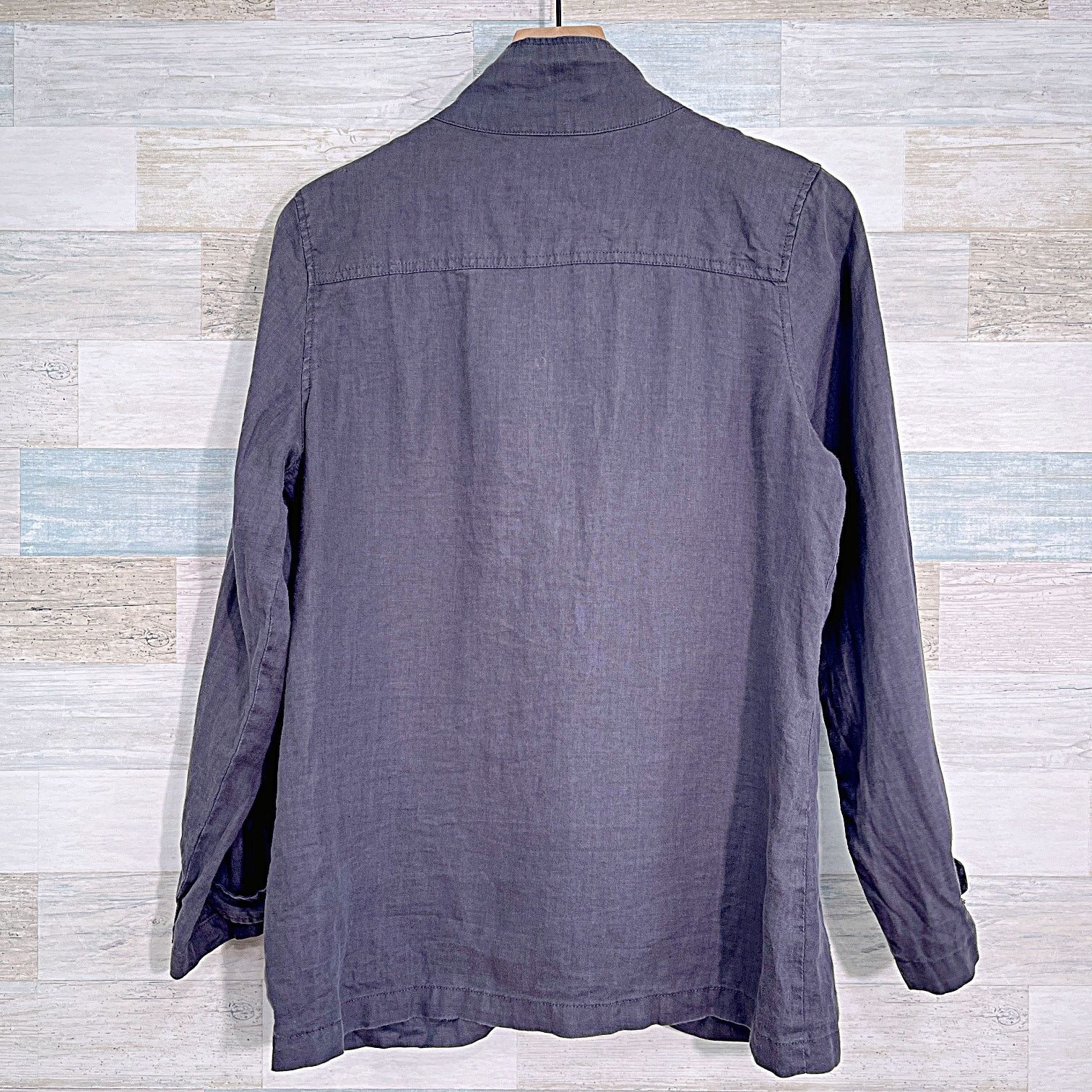 Other Artisan NY 100% Linen Utility Jacket Gray Womens Medium Size M / US 6-8 / IT 42-44 - 3 Thumbnail