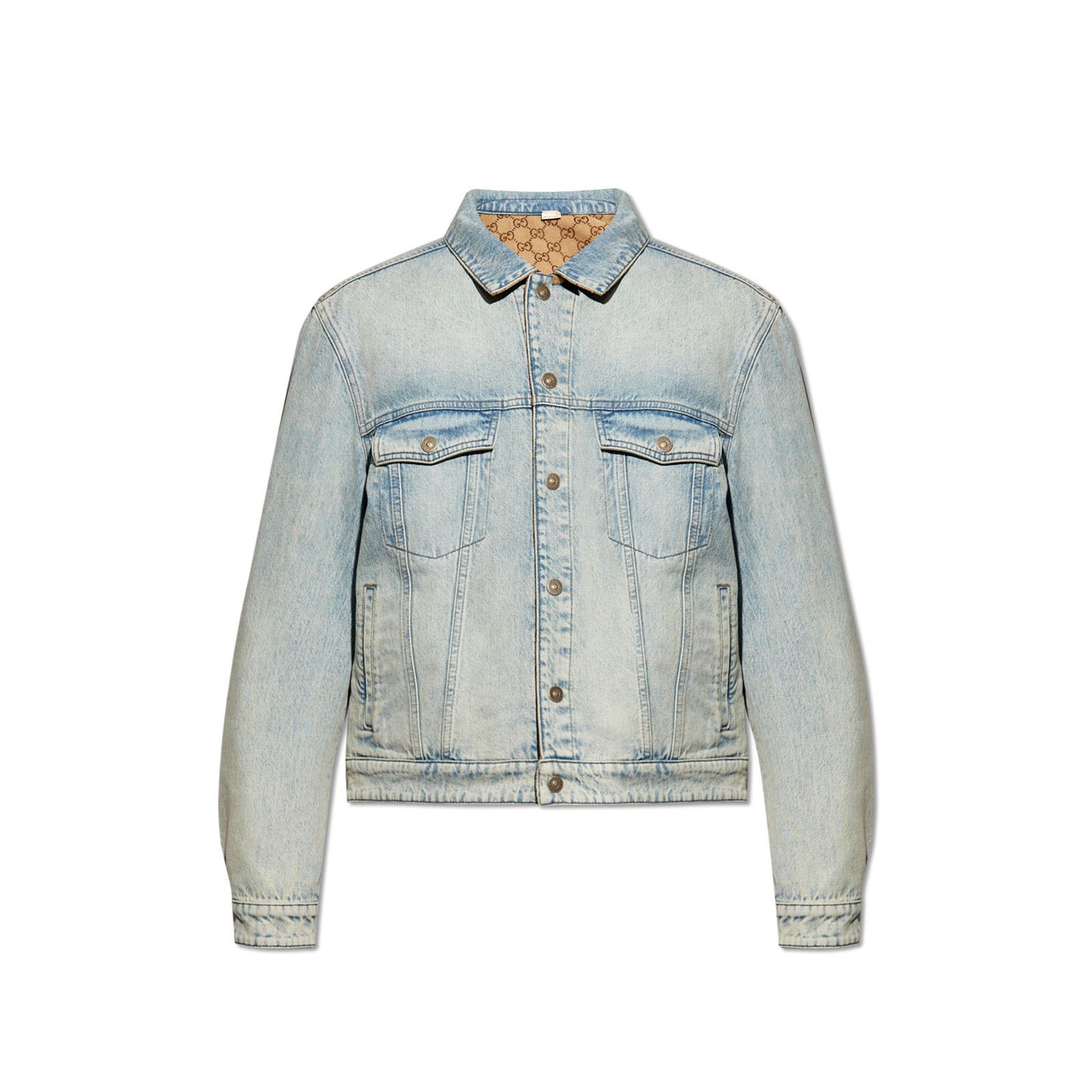 Gucci GUCCI Blue/Beige GG Denim Reversible Jacket New & Authentic Size US M / EU 48-50 / 2 - 1 Thumbnail