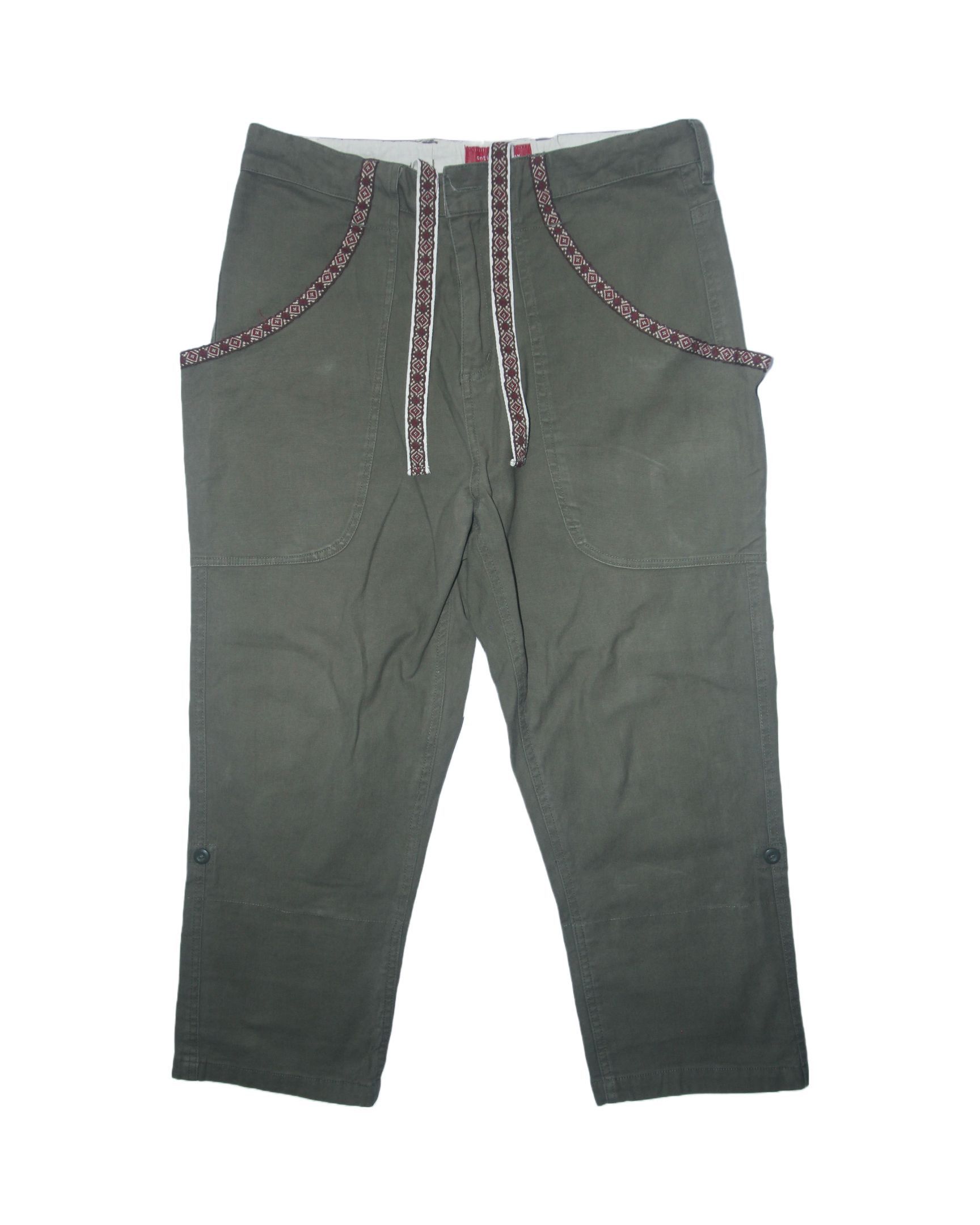 image of Ant Label x Avant Garde Anti Label Unique Japanese Style Casual Pants in Army Green, Men's (Size 31