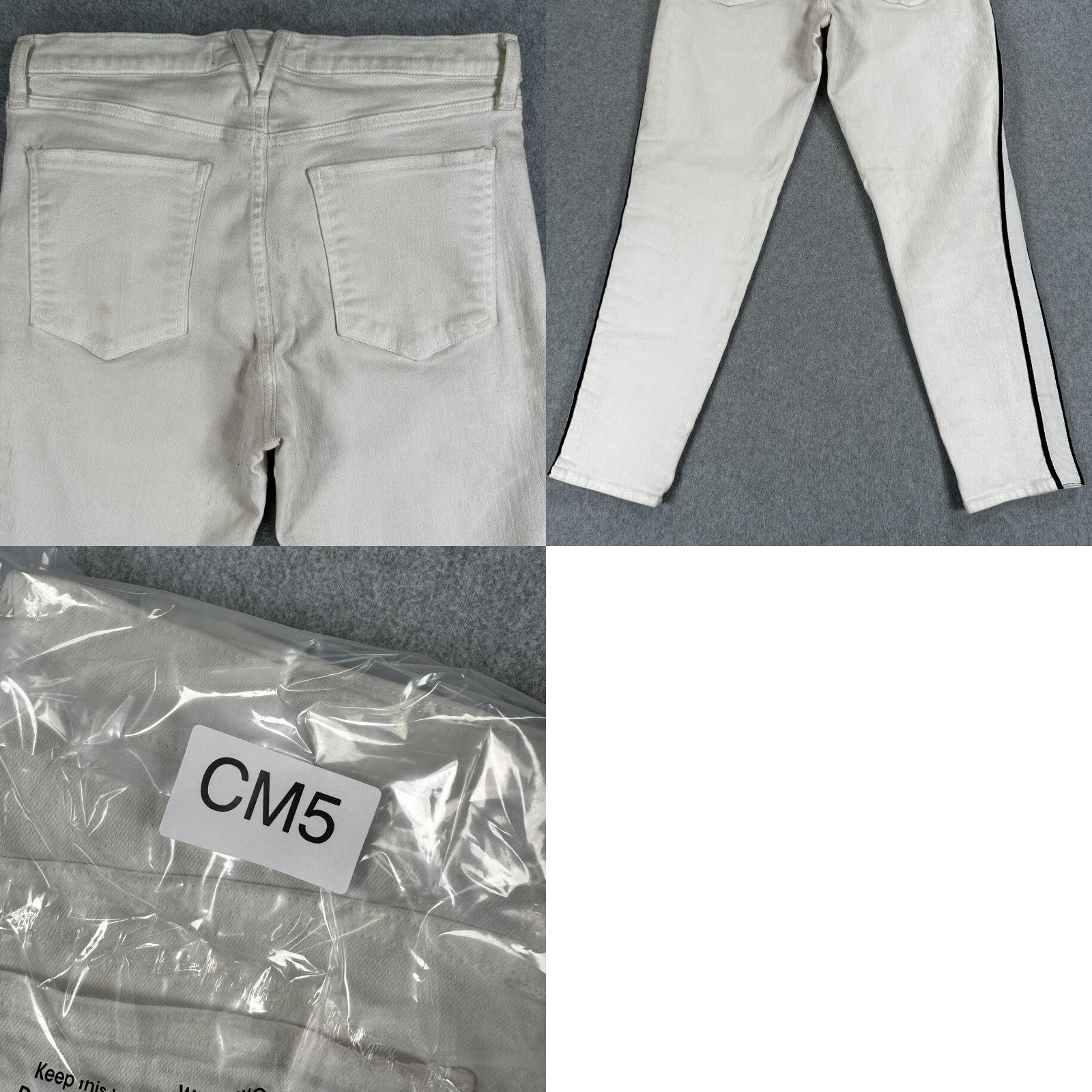 Veronica Beard Veronica Beard Jeans Womens 32/14 White Side Stripe Skinny High Rise Denim Tailored Stretch Pockets USA Size 24" / US 00 / IT 34 - 9 Thumbnail