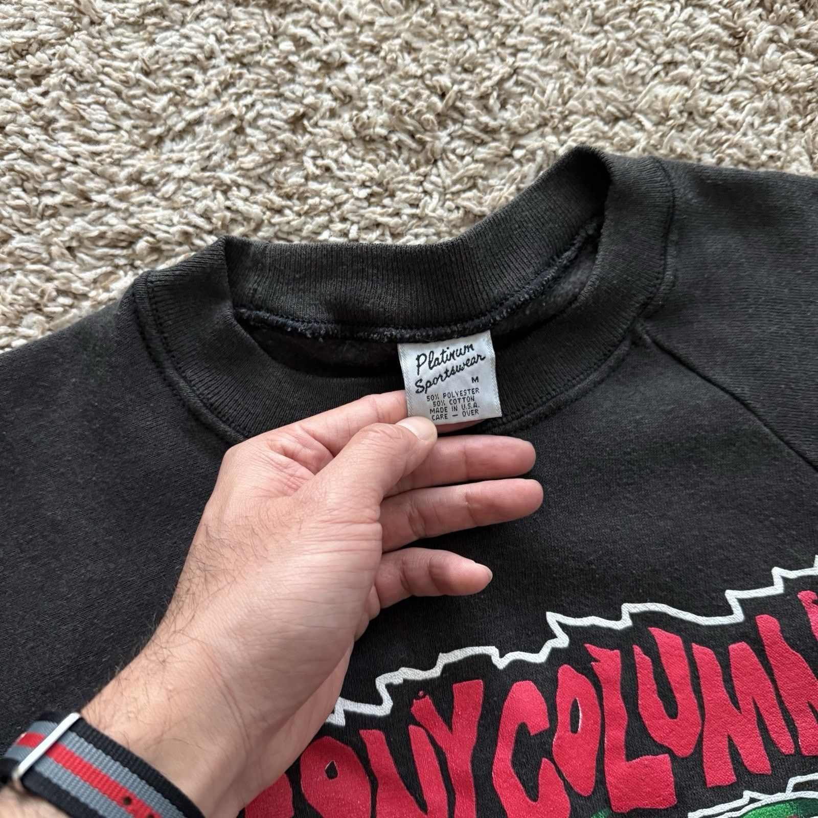 Vintage Vintage Agony Column Band Black Sweatshirt Hells Best Size M Size US M / EU 48-50 / 2 - 2 Thumbnail