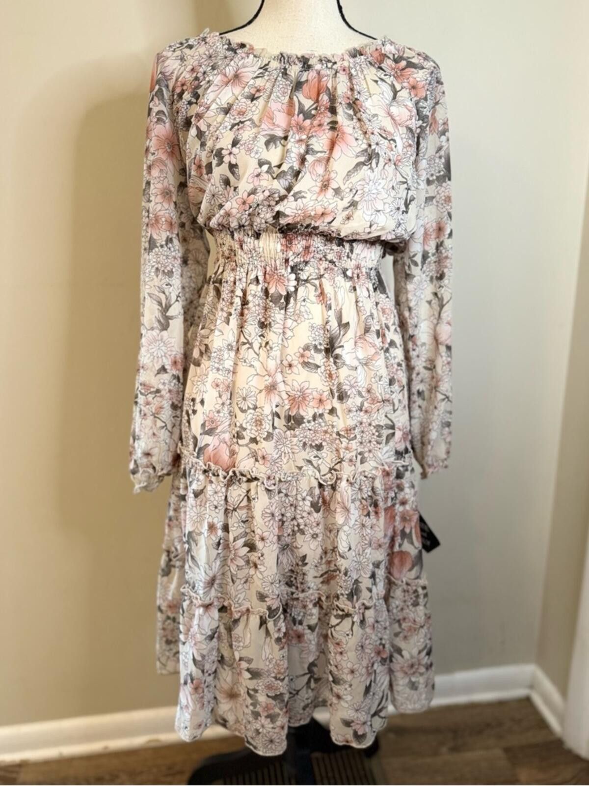 Other Kate and Lily neutral floral tiered maxi dress SZ 10 Size L / US 10 / IT 46 - 1 Thumbnail