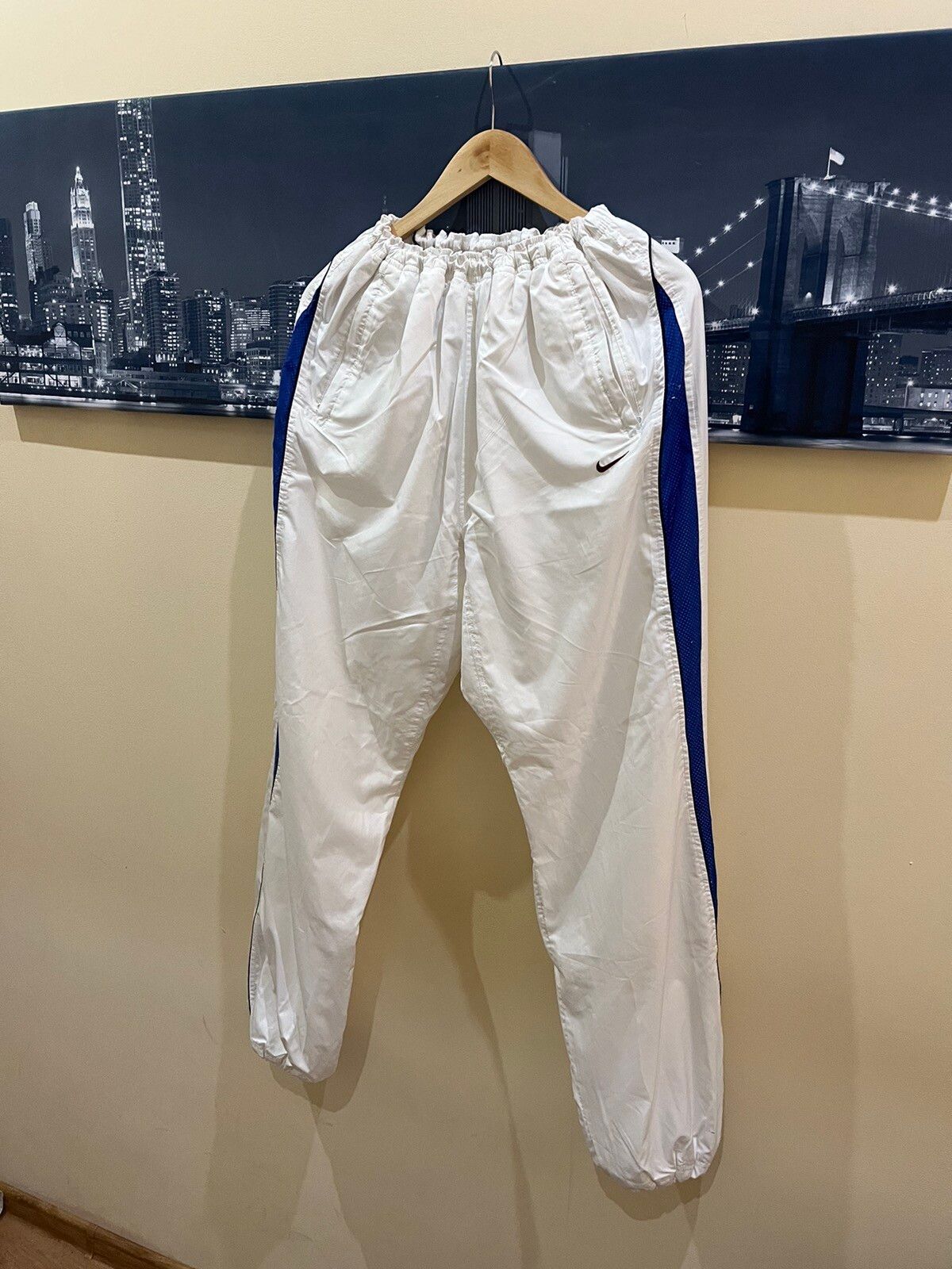Pre-owned Nike Sweatpants  Vintage On Drawstrings In White