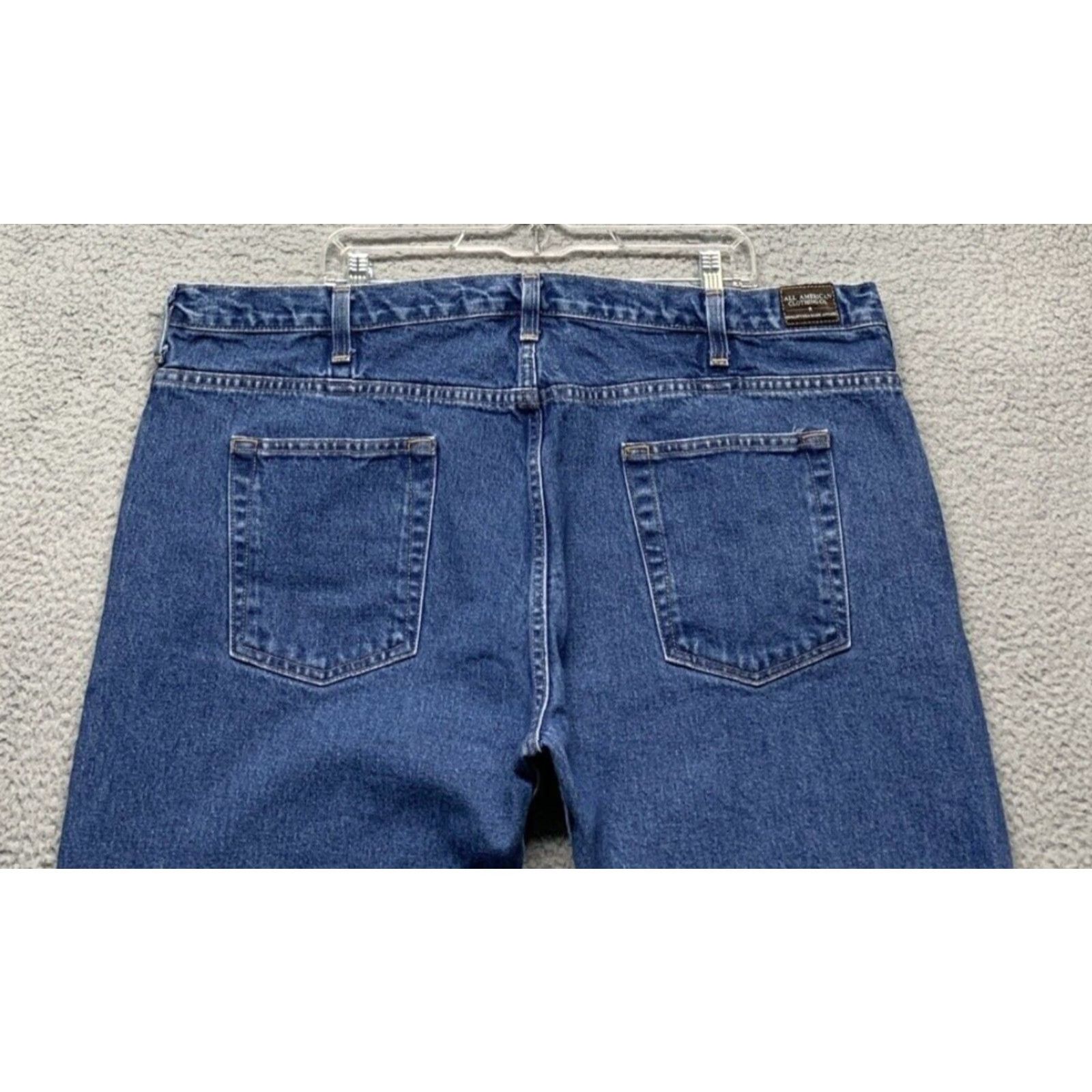 Vintage All American Jeans Men's 44x30 Denim Dark Wash 5-Pocket Straight Regular Fit USA Made Belt Loops 46x30 46x30? Size US 44 / EU 60 - 5 Thumbnail