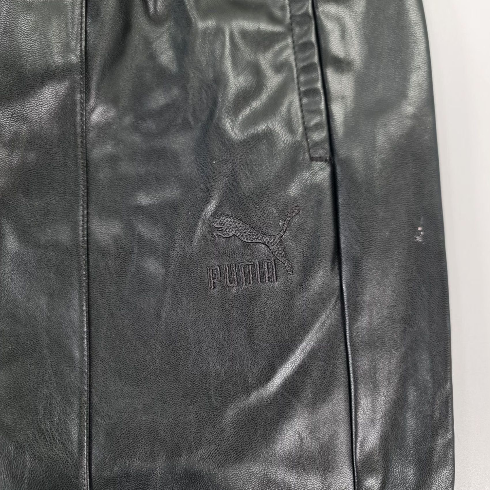 Puma PUMA Womens Trousers Black Large Faux Leather Straight Leg Elastic Waist Pockets 535692 Size 36" / US 14 / IT 50 - 5 Thumbnail