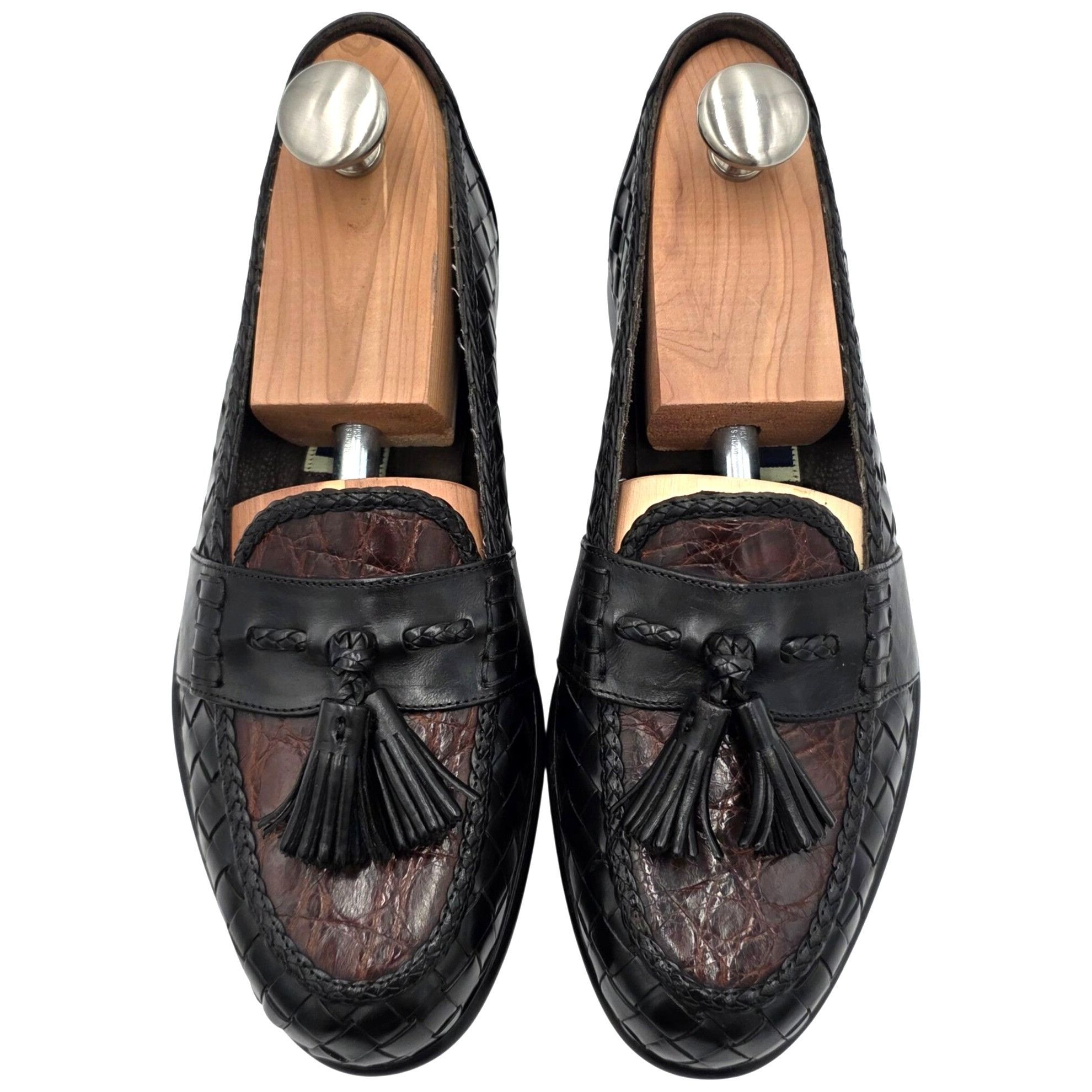 Bragano NEW Vintage Bragano Exotic Crocodile Leather Tassel Loafers Size US 8.5 / EU 41-42 - 10 Thumbnail