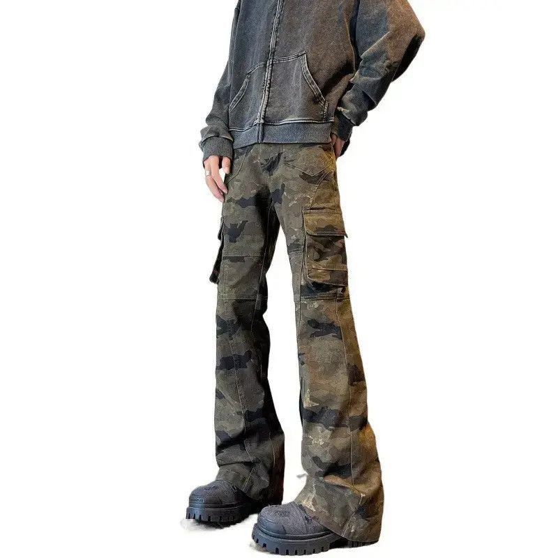 Japanese Brand Retro hip-hop camouflage micro flared jeans Size US 32 / EU 48 - 5 Thumbnail