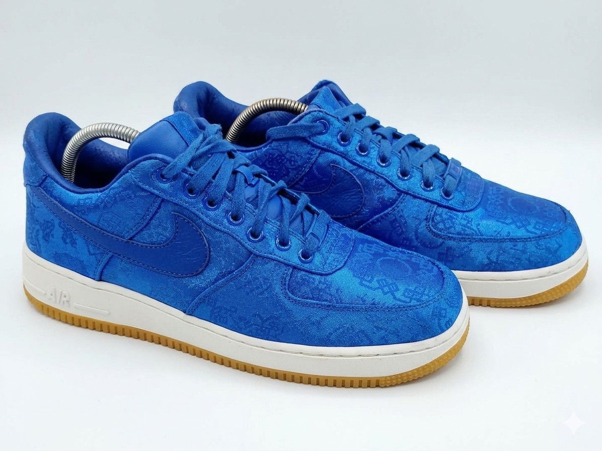 CLOT × Nike Nike Air Force 1 Low Premium CLOT Blue Silk Sz 9 CJ5290-400 Size US 9 / EU 42 - 1 Thumbnail