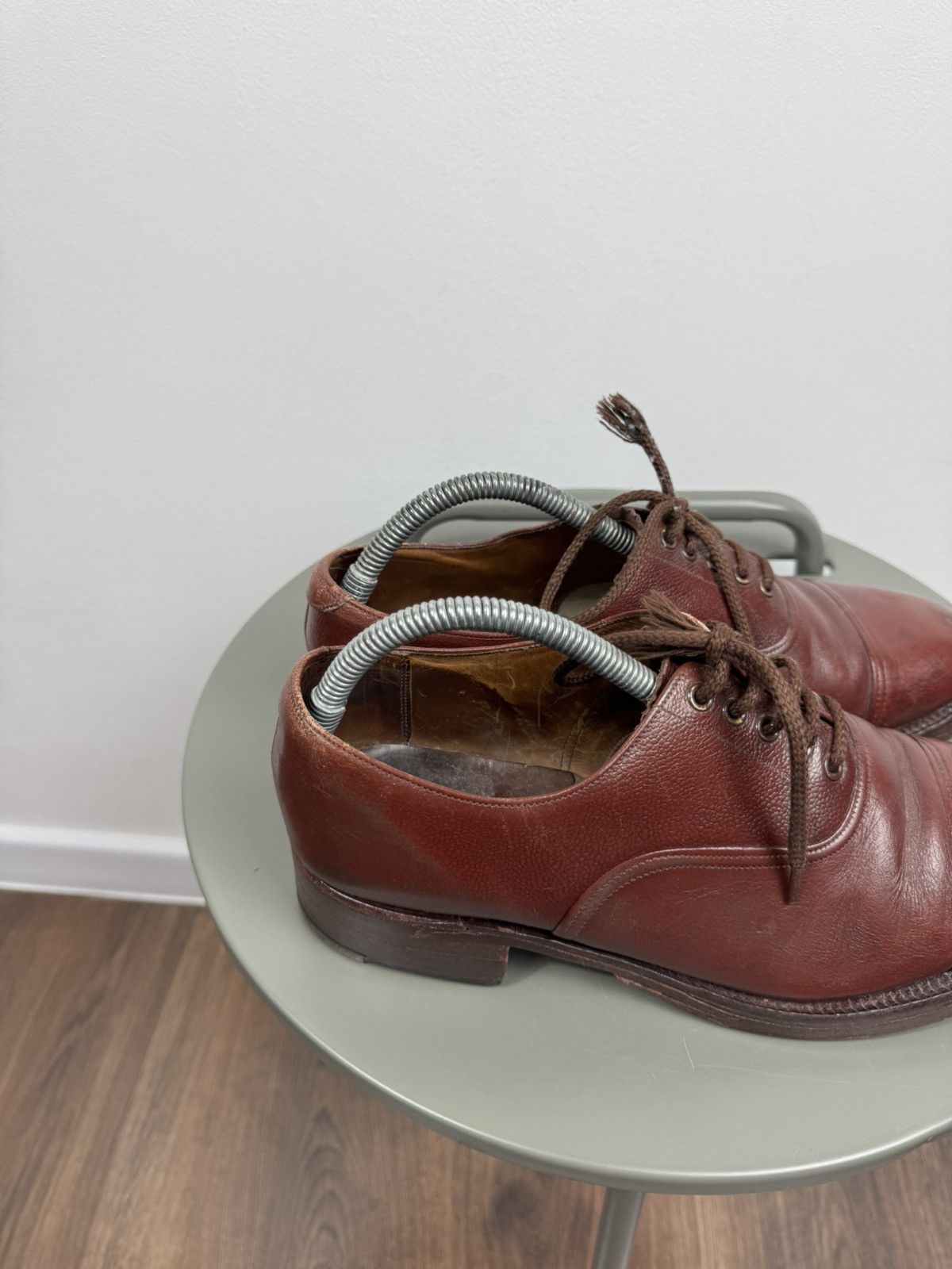 Other Vintage Heavy Leather Oxford Shoes US 9 Metal Heel Taps Size US 9 / EU 42 - 4 Thumbnail