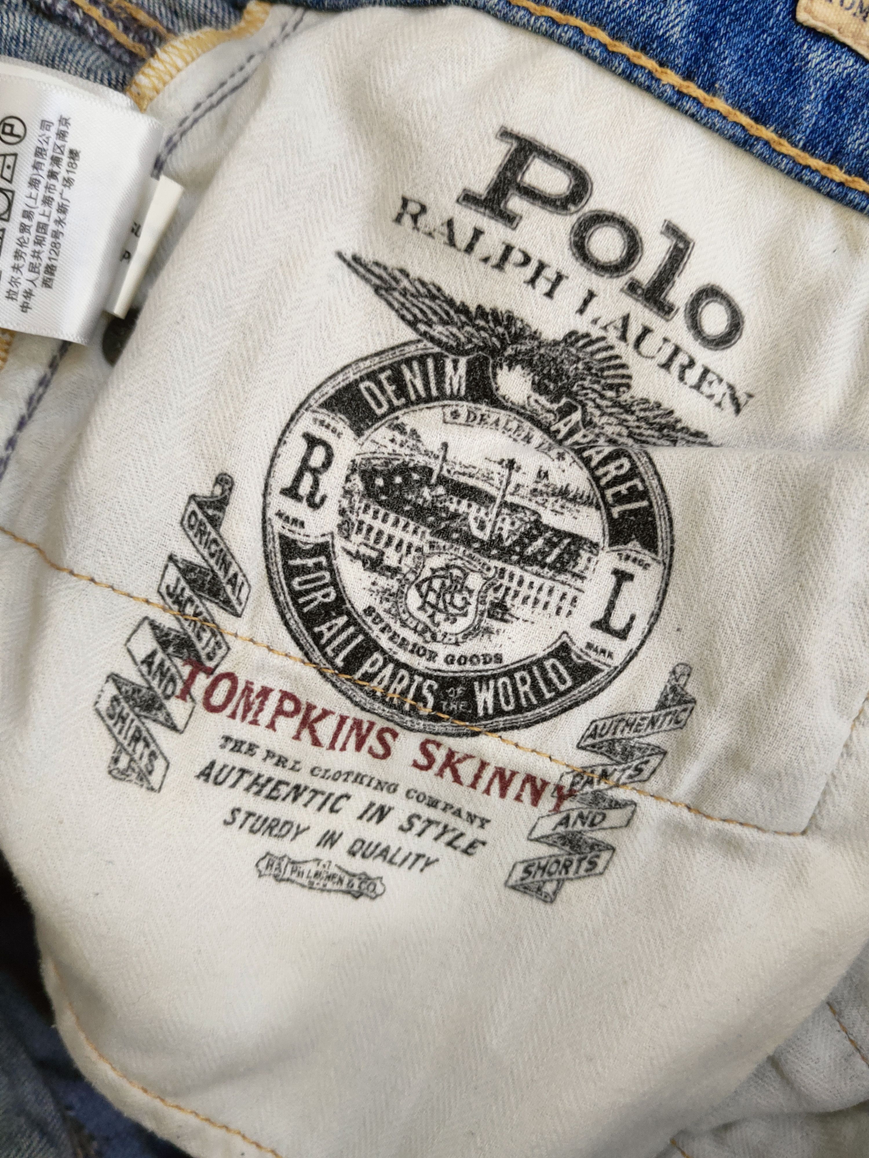 Polo Ralph Lauren Polo Ralph Lauren skinny Blue Ripped denim Jeans #46-901 Size US 31 - 16 Thumbnail