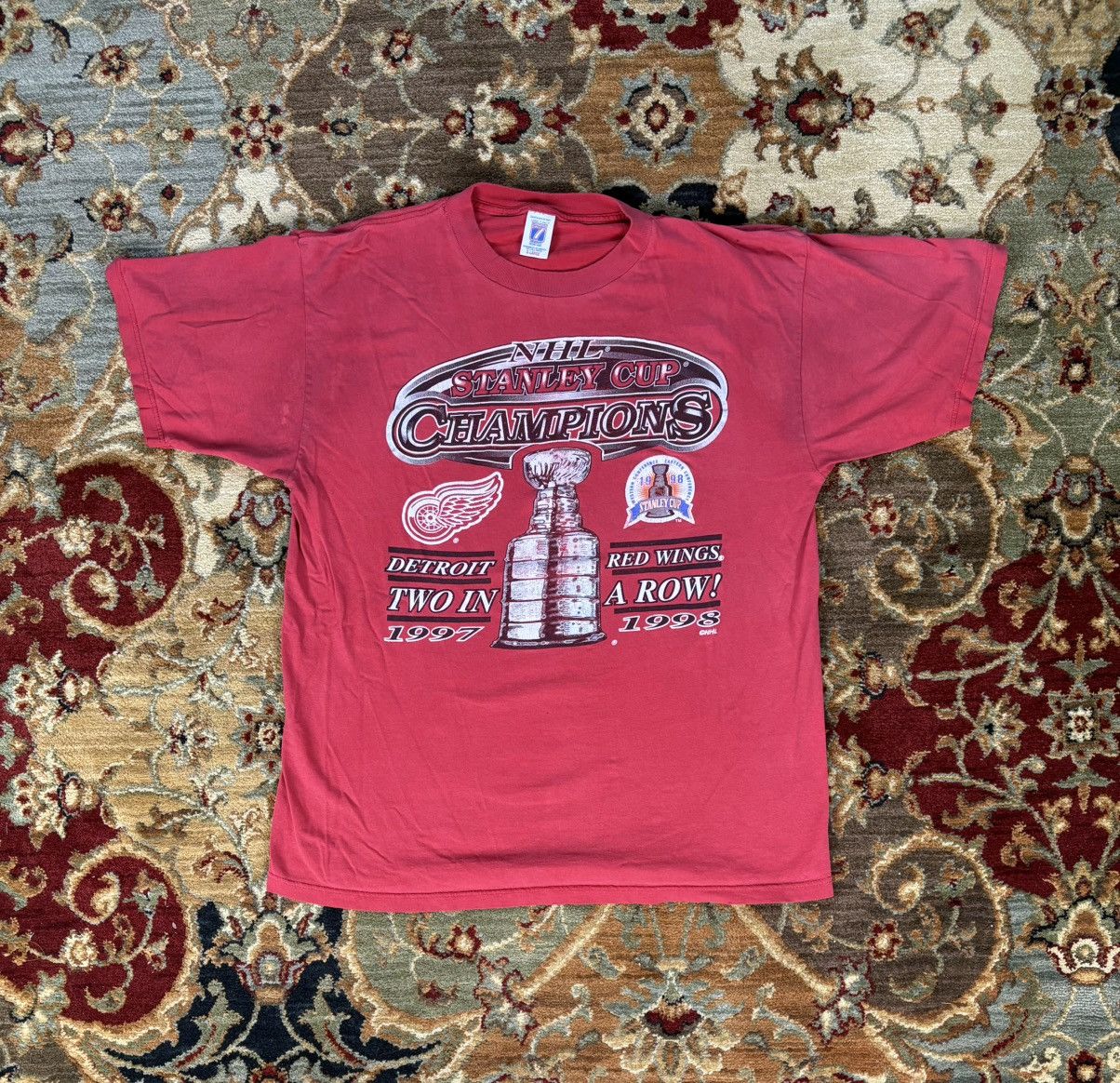 Logo 7 × Vintage 1998 Detroit Red Wings Stanley Cup Champions T-Shirt Size US XL / EU 56 / 4 - 2 Thumbnail